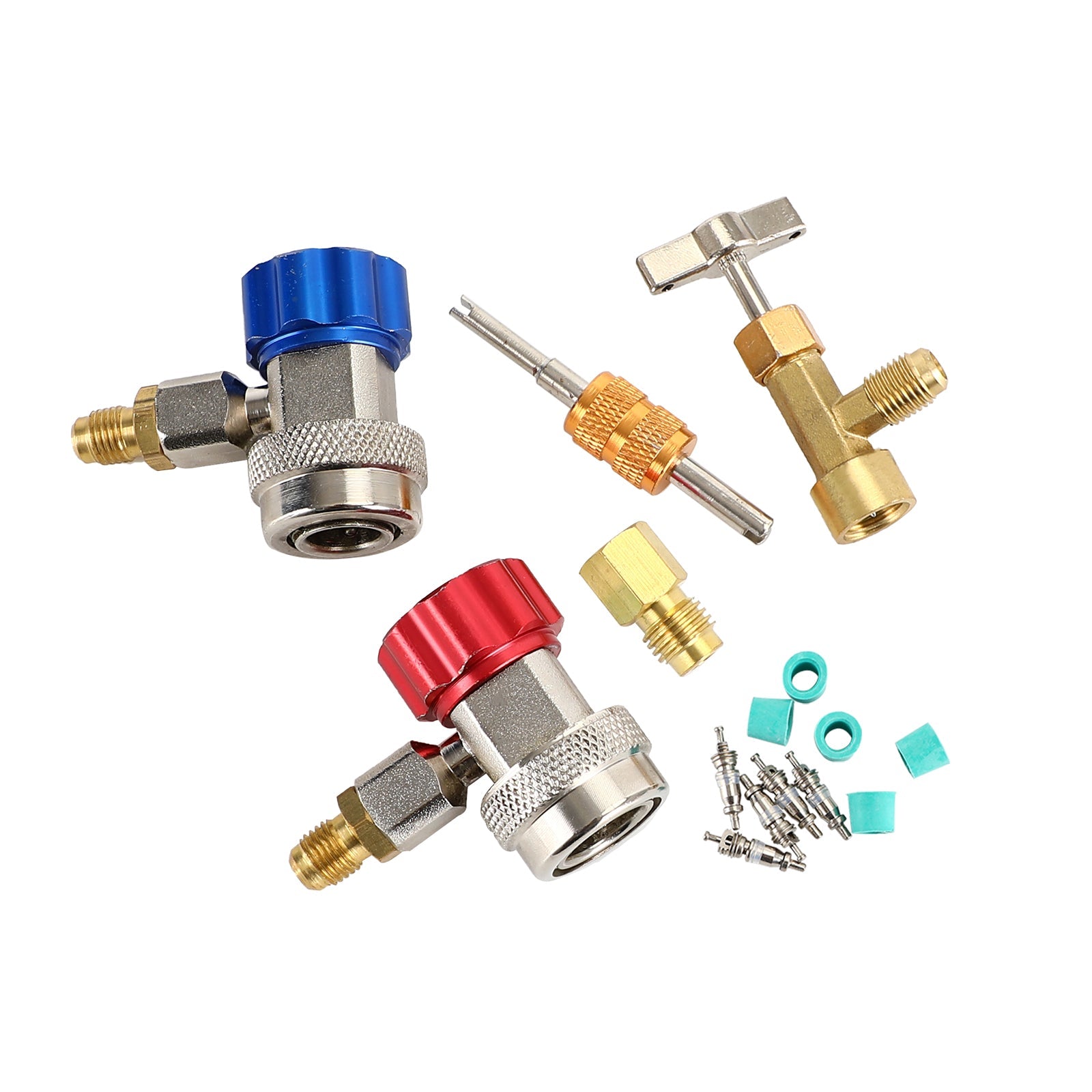 Ac R134A Adapters Quick Couplers With Can Tap Valve Kit Adjustable R134A Adapte