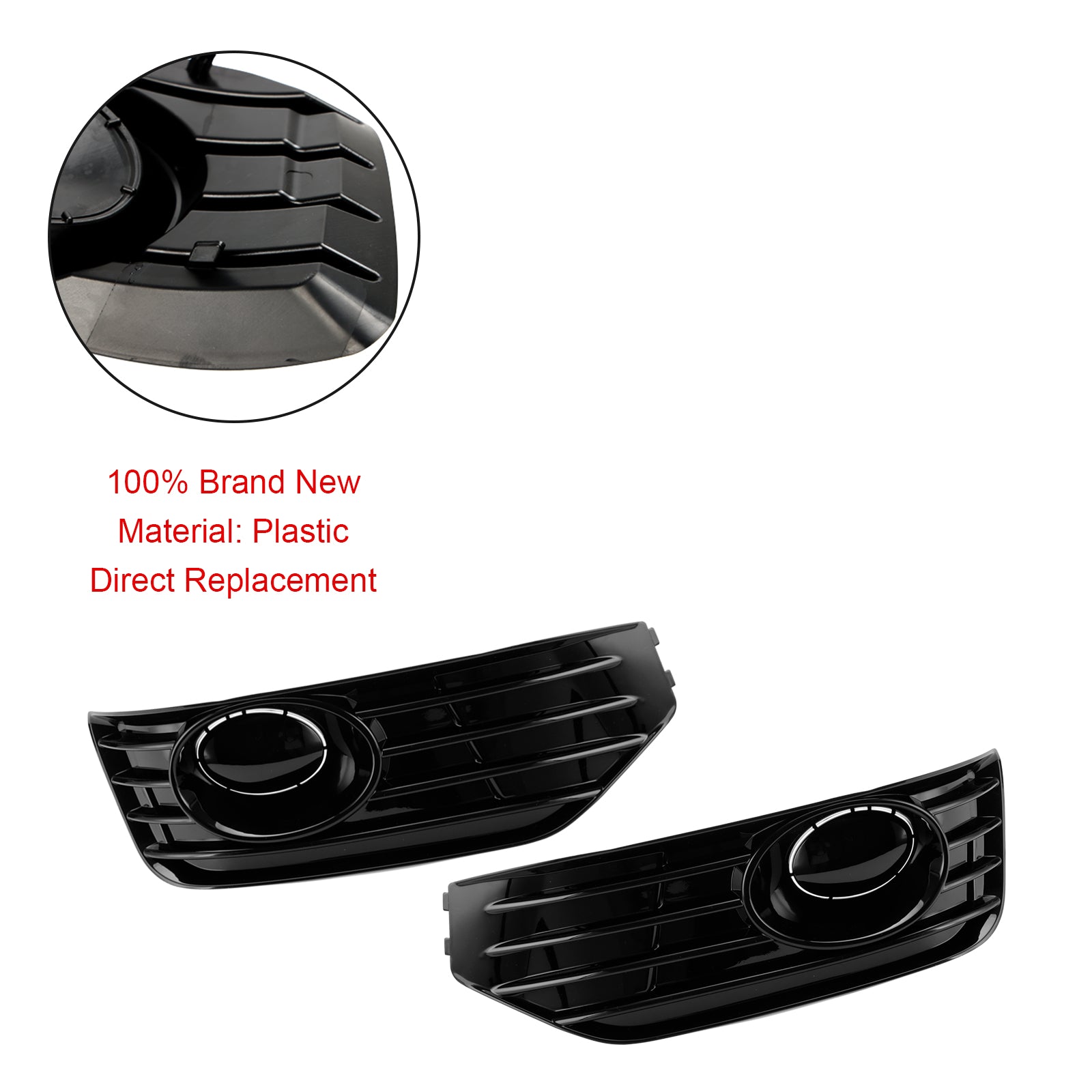 VW T5 T5.1 2010-2015 Fog Lamp Light Cover Insert S-line Grill Gloss Black