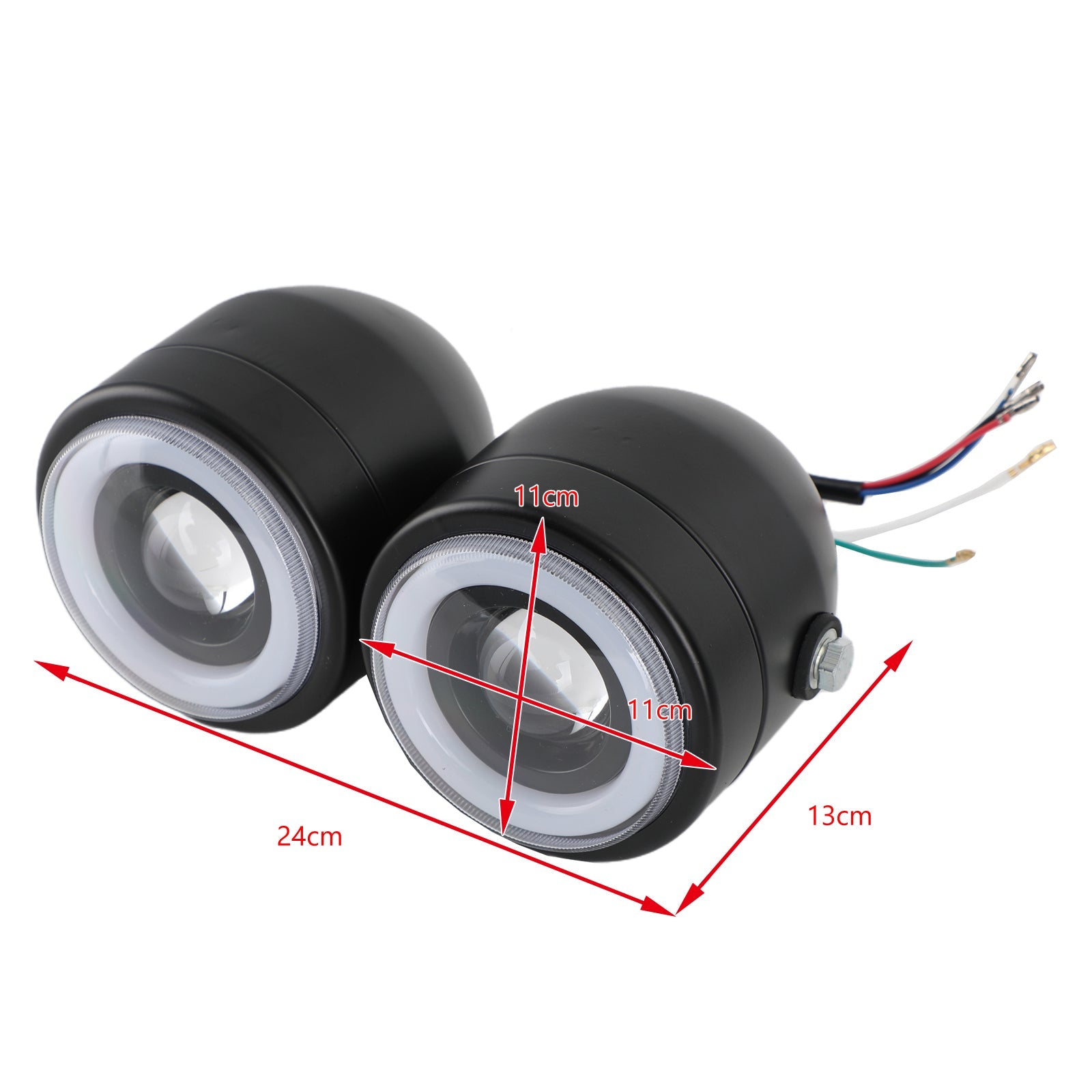 4.33인치 트윈 듀얼 LED 헤드라이트 유니버설 초퍼 바버 카페 레이서 오토바이 일반