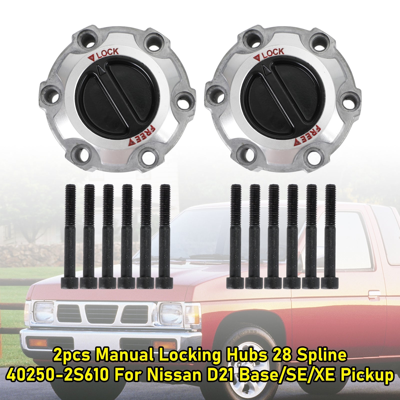 2pcs 2004 Nissan Titan XE LE SE Extended Crew Cab Pickup 4-Door 5.6L Manual Locking Hubs 28 Spline 40250-2S610