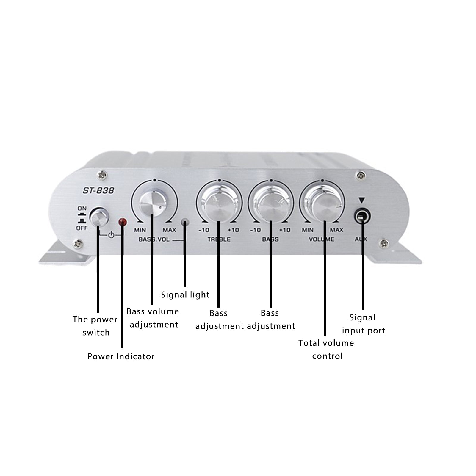 2.1 Channels 400W Hi-Fi Auto Stereo 12V Car Audio Amplifier MP3 Radio Booster CA Market
