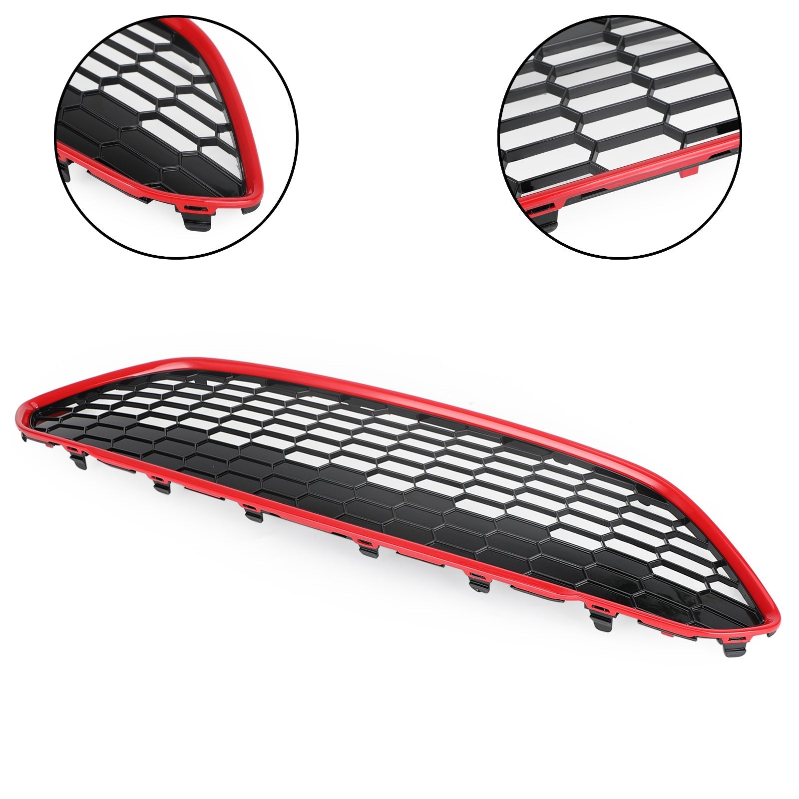Front Bumper Grille Upper Honey Comb Fit Ford Fiesta Zetec-S 2013-2017 Red Generic