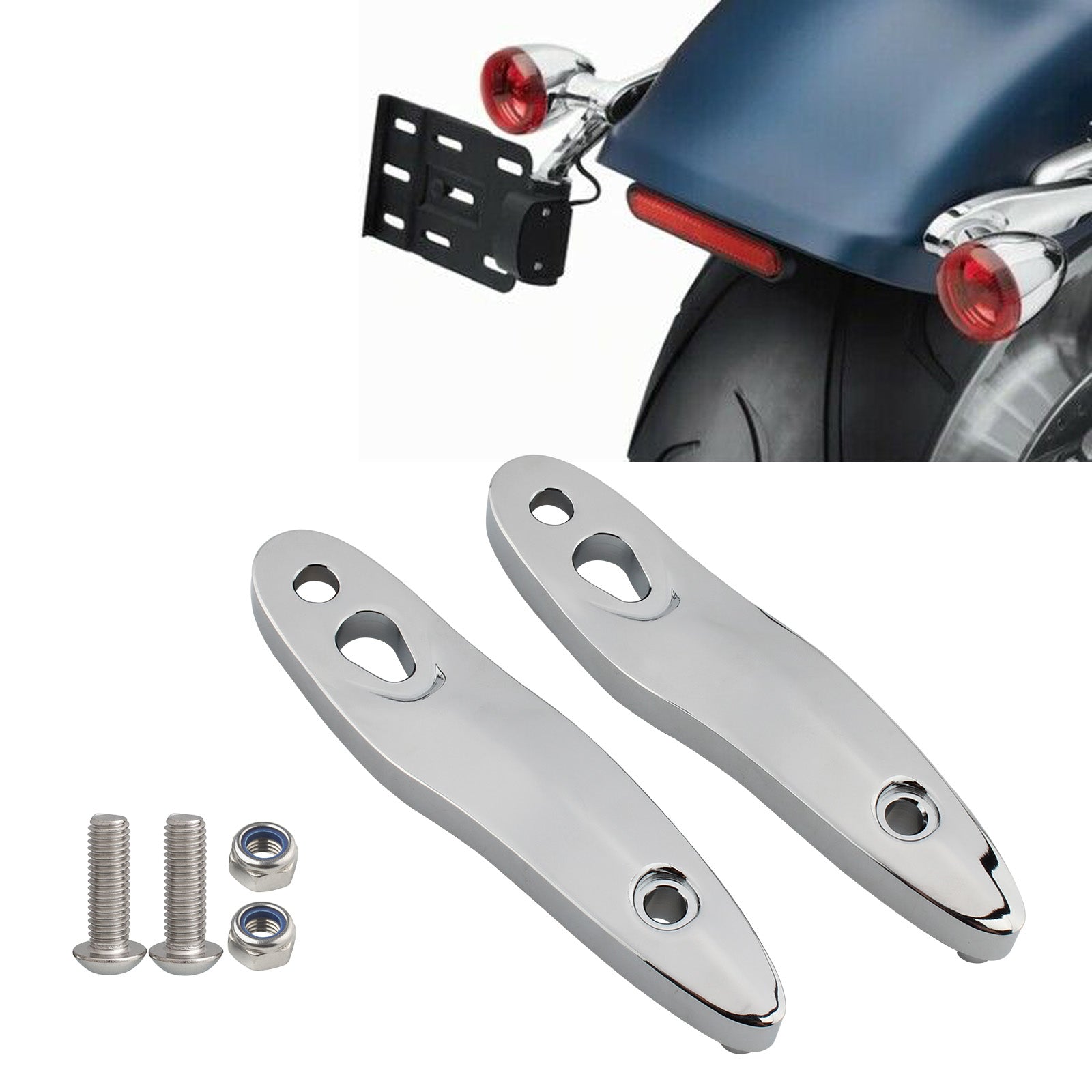 Turn Signal Extension Bracket License Plate Relocation Kit Fit for Softail 00-23 Generic