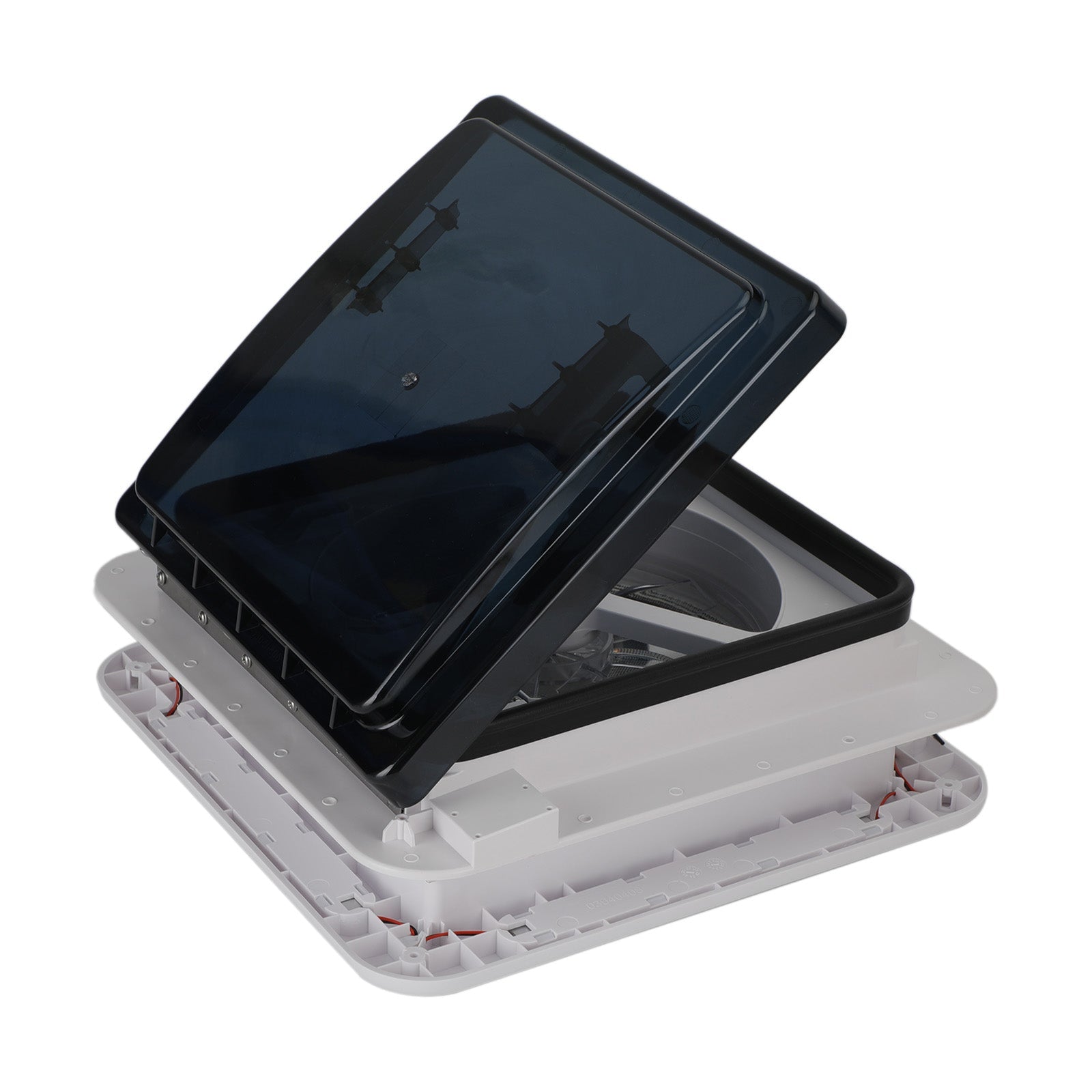 11" RV Caravan Roof Vent 3-Speed Motor RV Fan 12V Skylight With LED Light