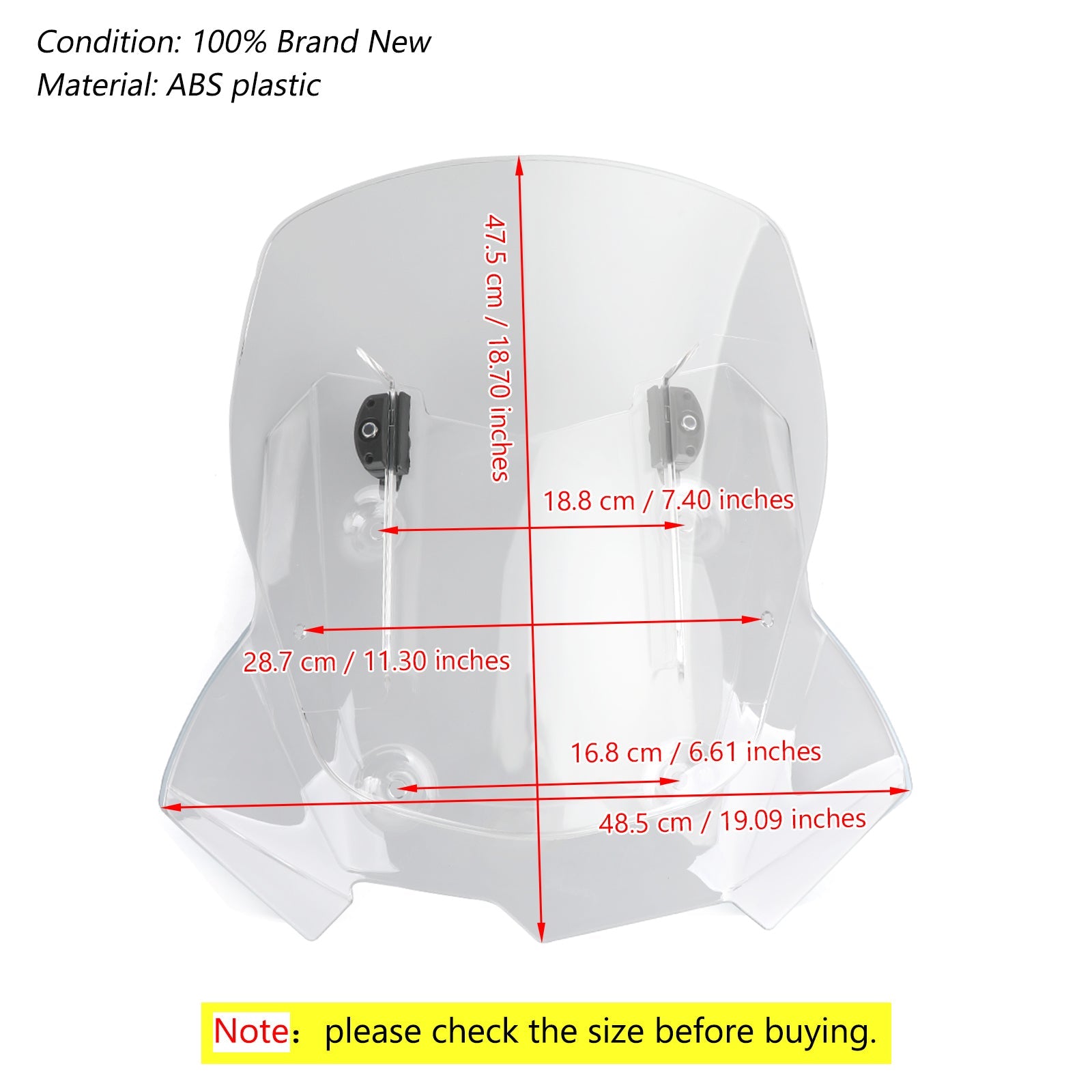 Adjustable ABS Motorcycle Windshield WindScreen for BMW F750GS/F850GS 2018-2019 Generic