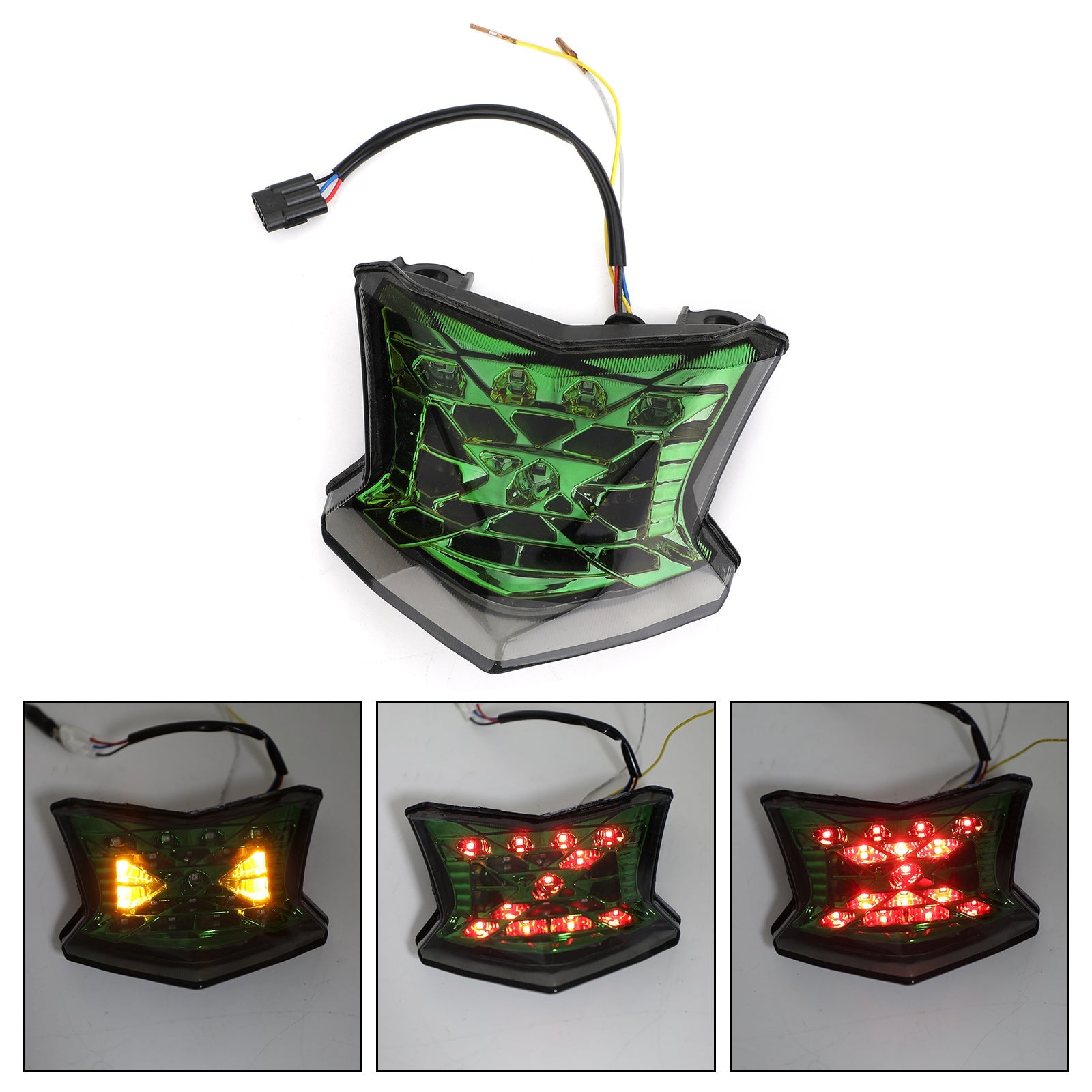 LED Brake Turn Signals Taillight For Kawasaki Z650 Ninja 650 Z900 17-24 Silver Generic