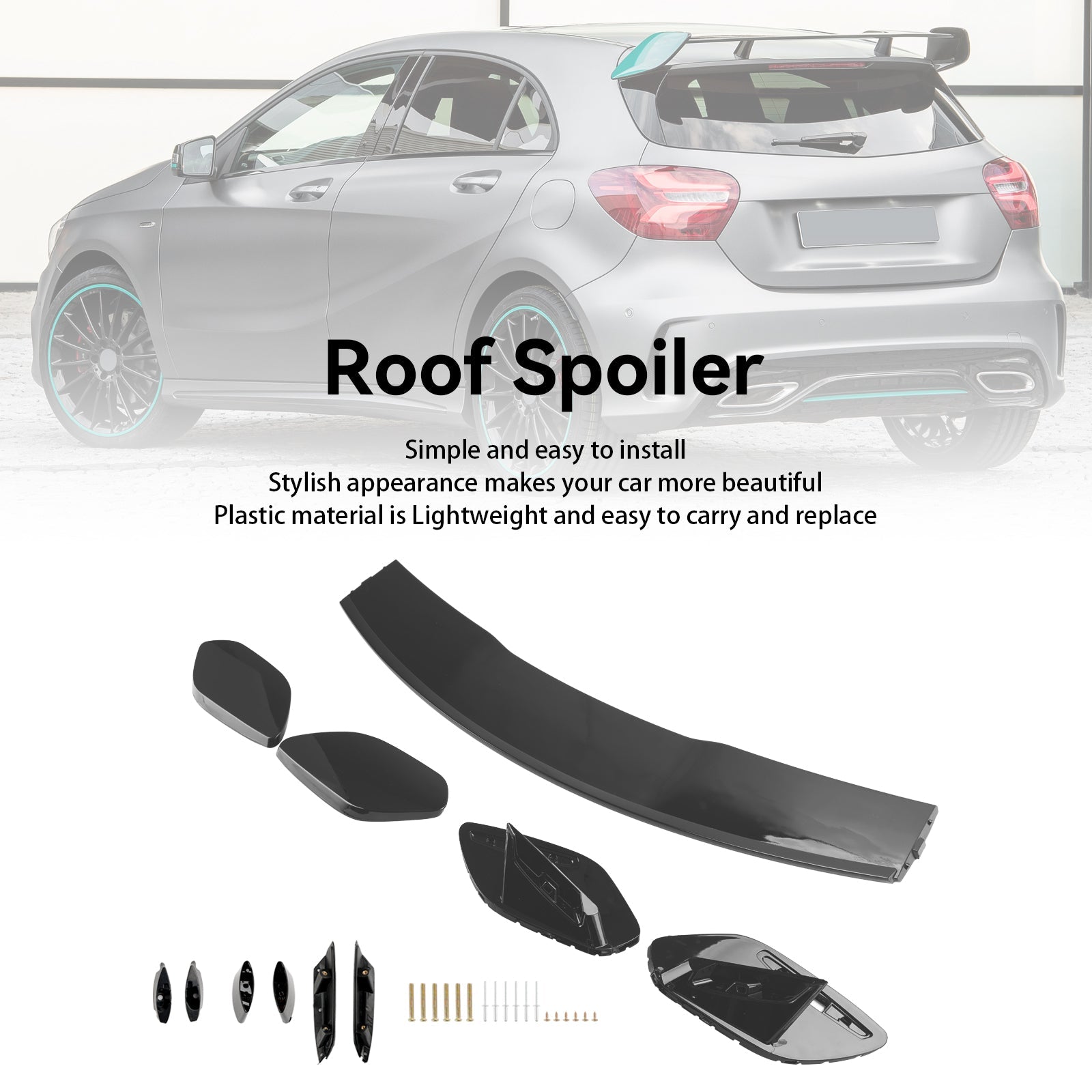 Gloss Black Rear Boot Spoiler Roof Fit Mercedes A-Class W177 A45 A35