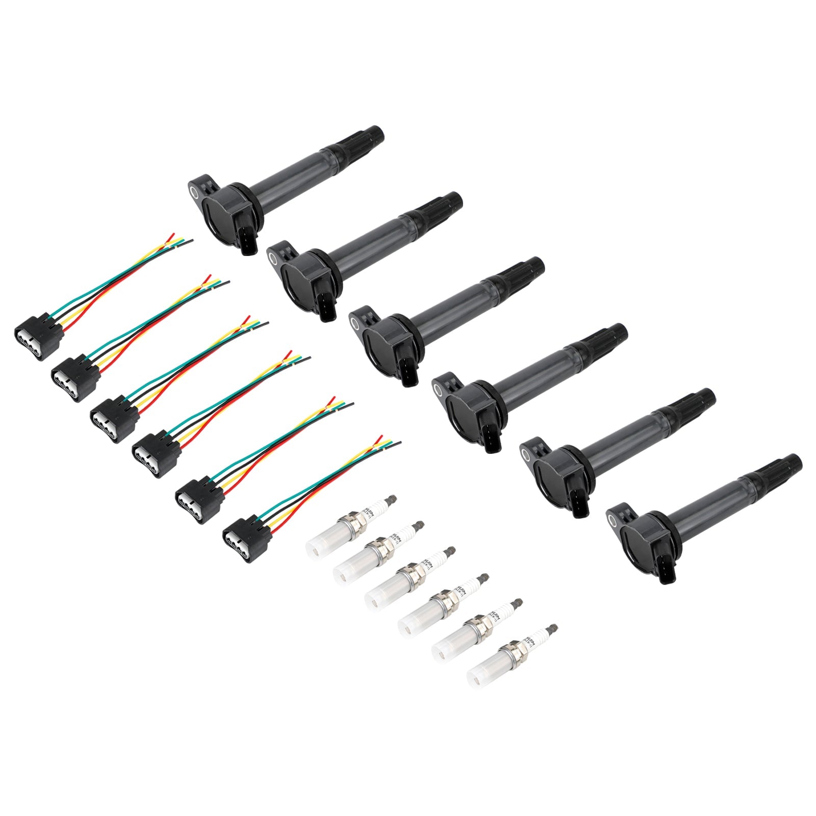 2010-2019 Lexus GX460 Toyota 4RUNNER 6 Ignition Coils+Connectors+Spark Plug UF487 90919-02251