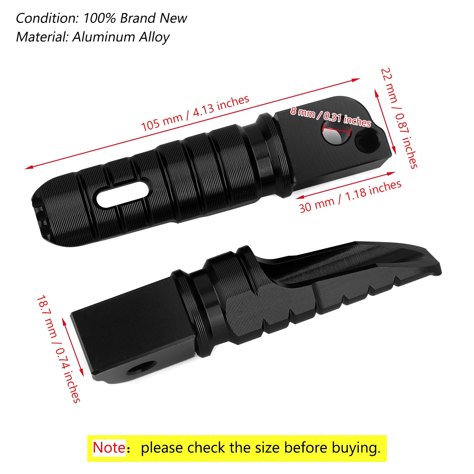 Rear Footrests Foot Peg for BMW R NINET F900R F900XR R1200R R1200RS R1250R Generic