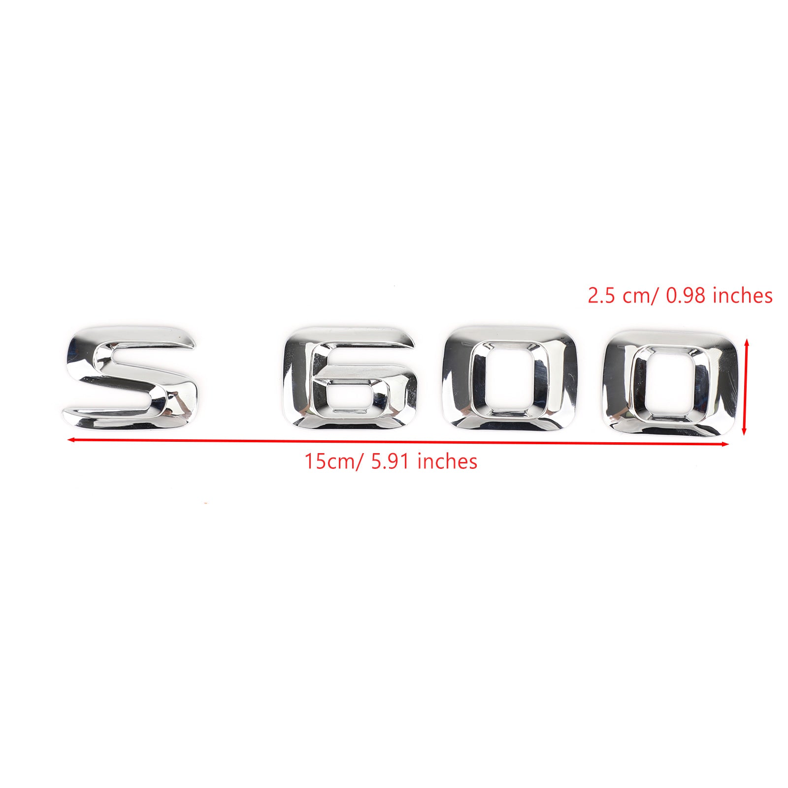 Rear Trunk Emblem Badge Nameplate Decal Letters Numbers Fit Mercedes S600 Chrome Generic
