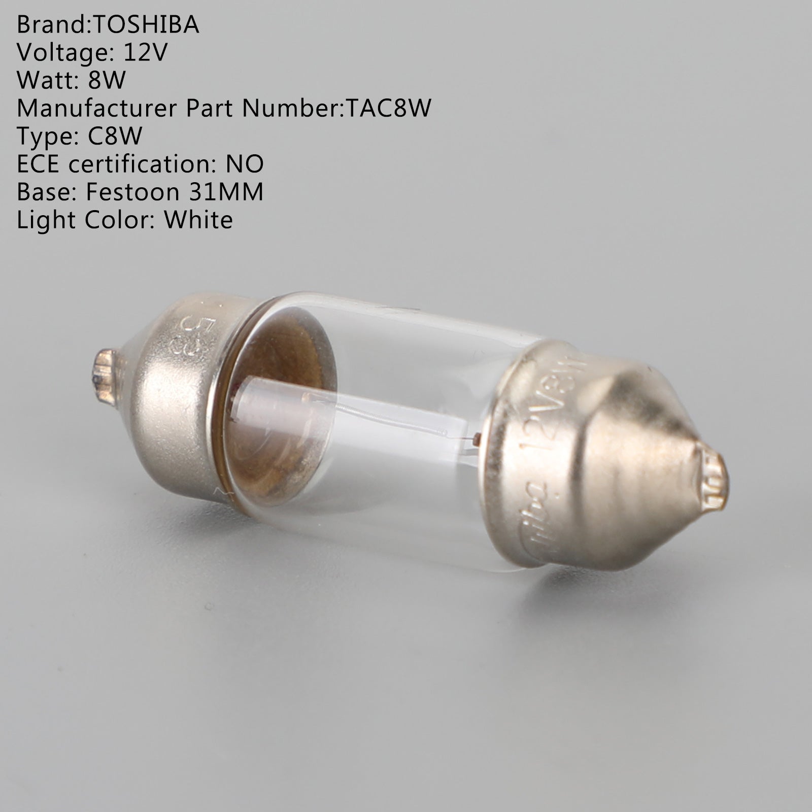For TOSHIBA TAC6W Car Auxiliary Bulbs 31MM C6W 12V6W Festoon Lamp
