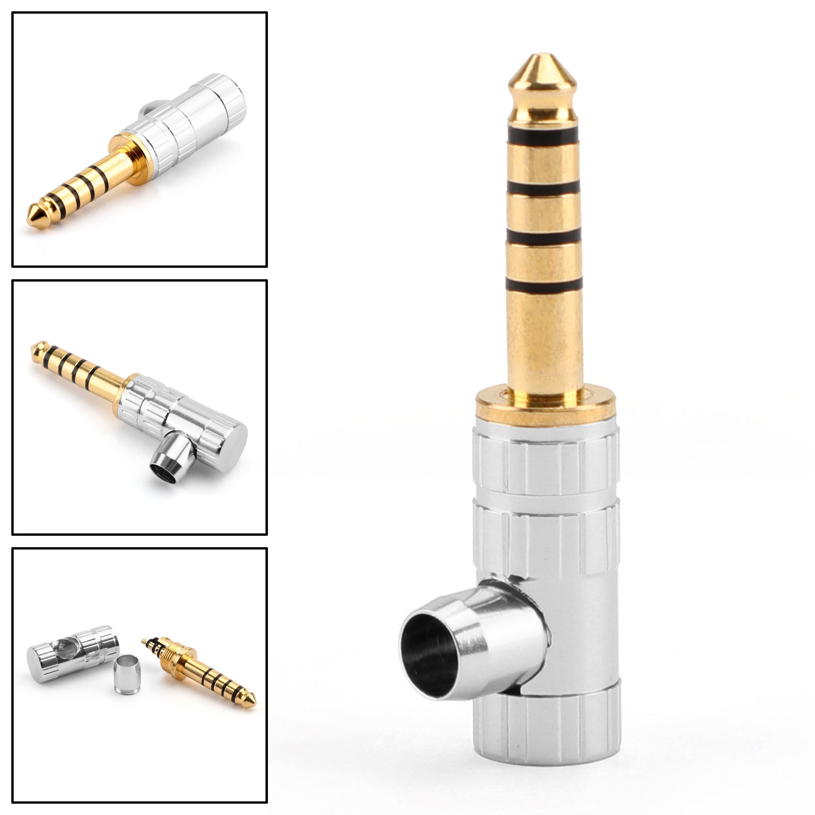 4PCS 4.4mm 5 Pole Right Angle Plug Audio Connector For SONY NW-WM1Z/A Silver