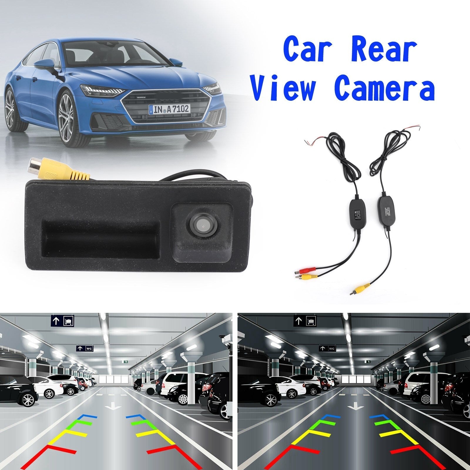 Wireless Car Rear View Handle Camera Fit for A3 A4 A4L S4 A5 S5 Q3 Q5 A6 A7 A8