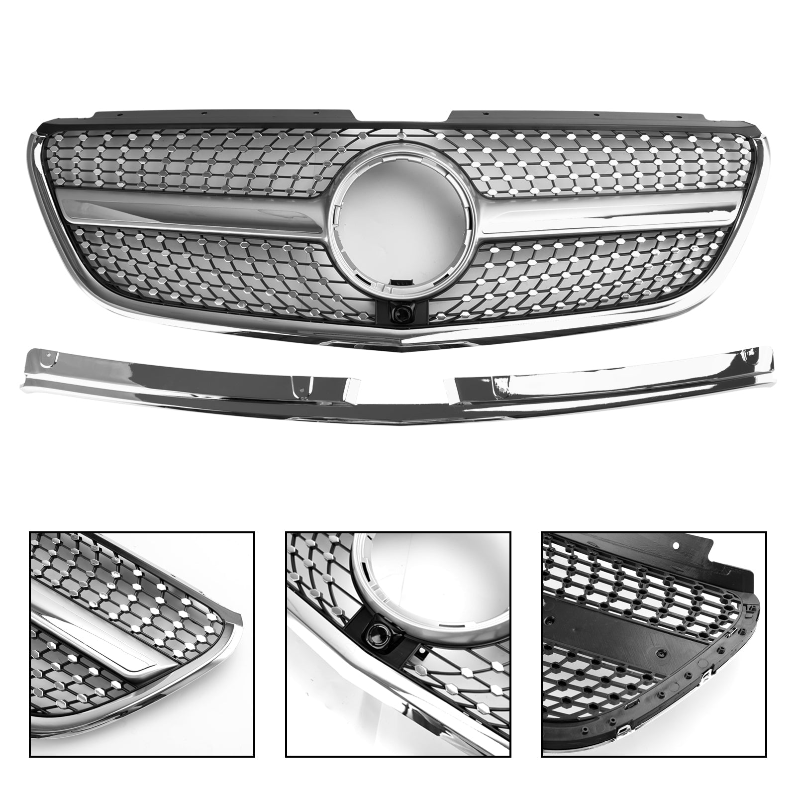 Parrilla de parachoques delantero de diamante para Mercedes Vito W447 2015-2019 GT Stlye