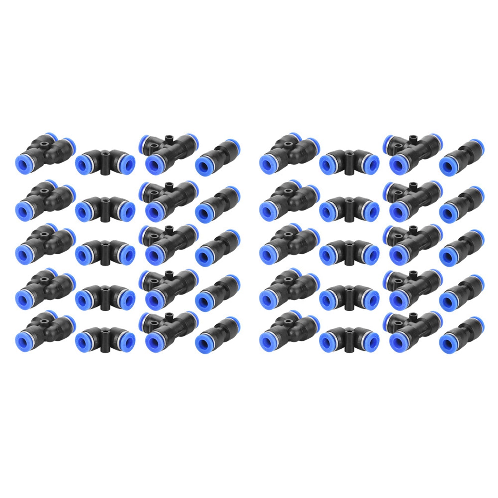 40Pcs Quick 6mm OD Plastic Pneumatic Push Connector Air Line Fittings