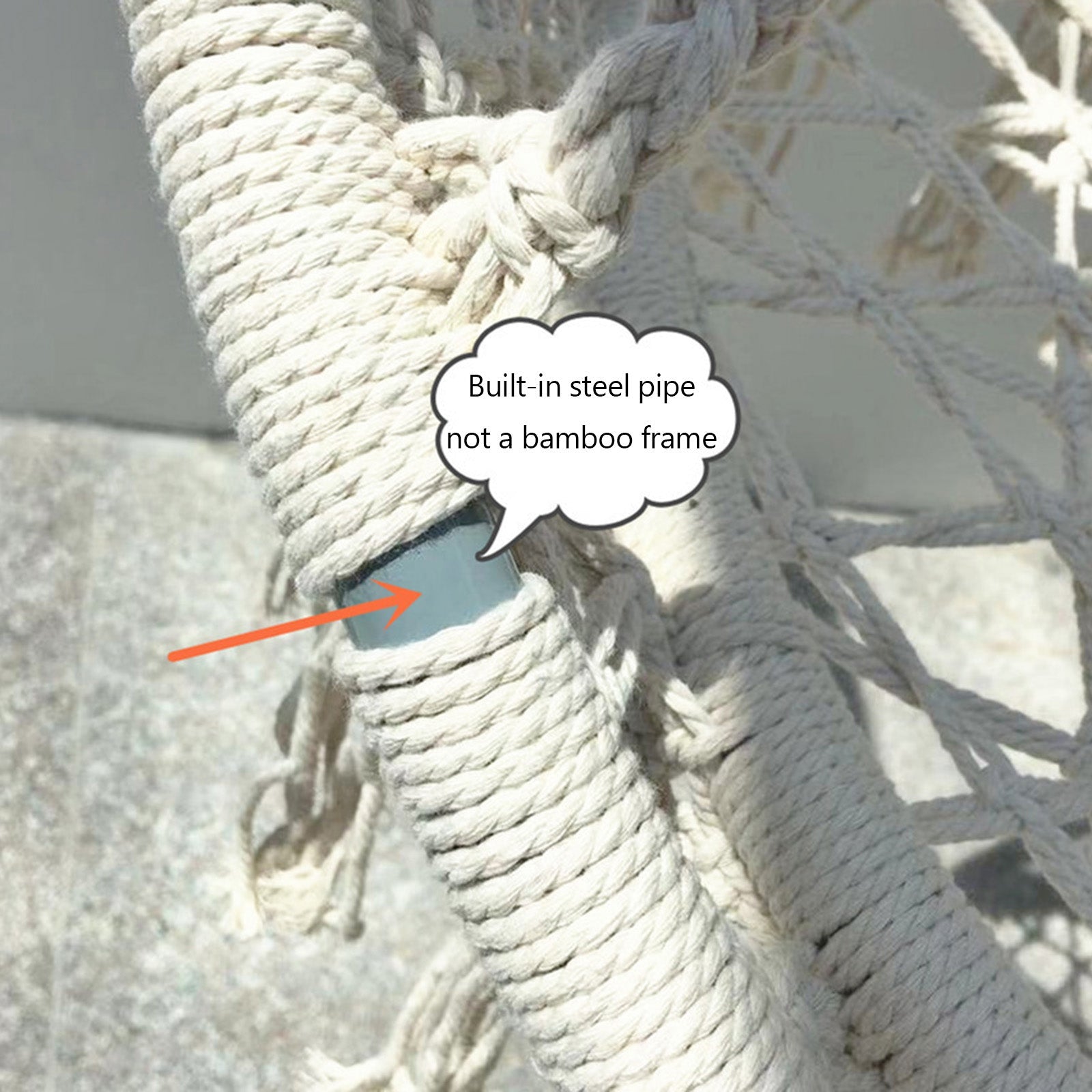 Hammock Chair Rope Hanging Swing Round Indoor Ourdoor Patio Bedroom Hammock