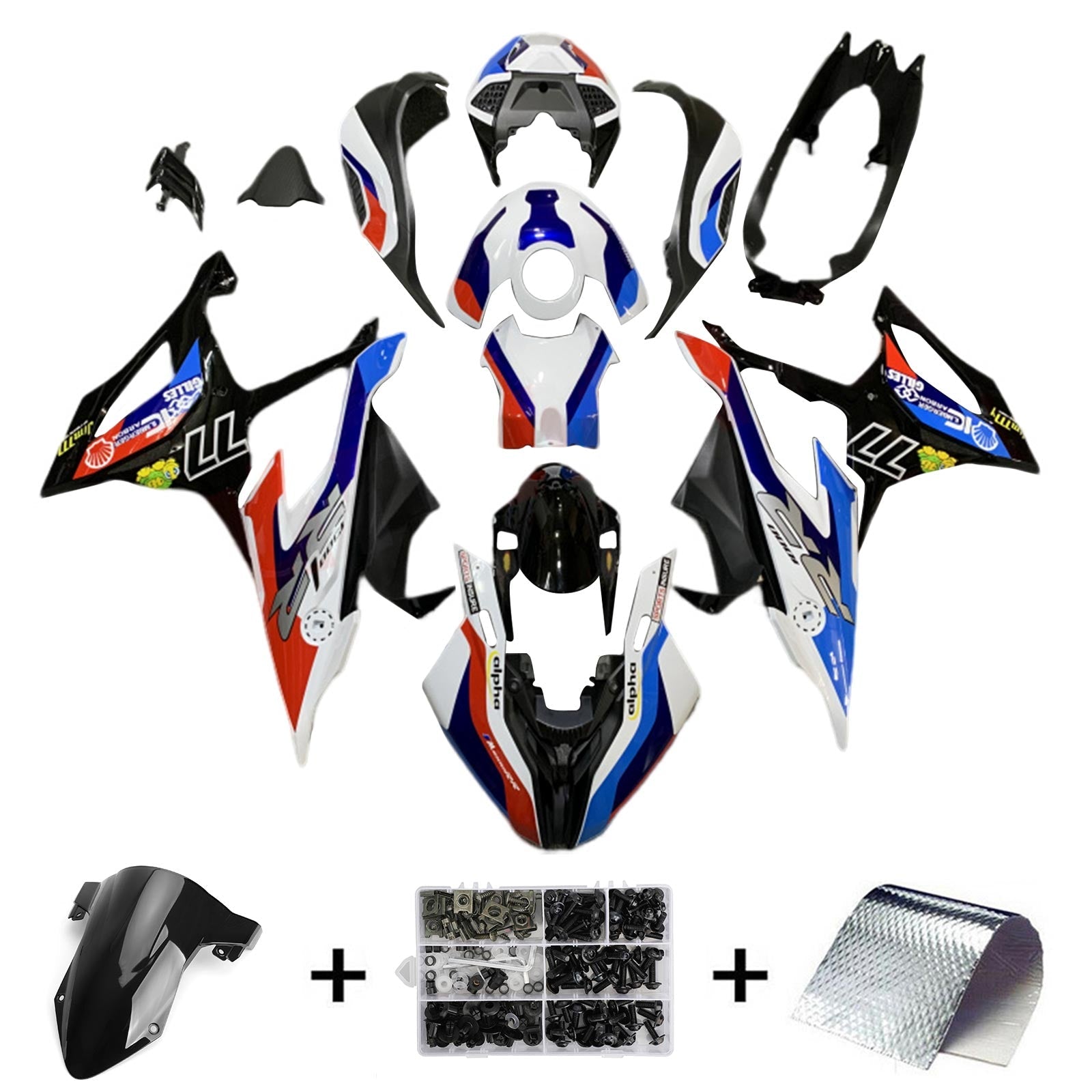Amotopart BMW M1000RR S1000RR 2019-2022 Fairing Kit Bodywork Plastic ABS