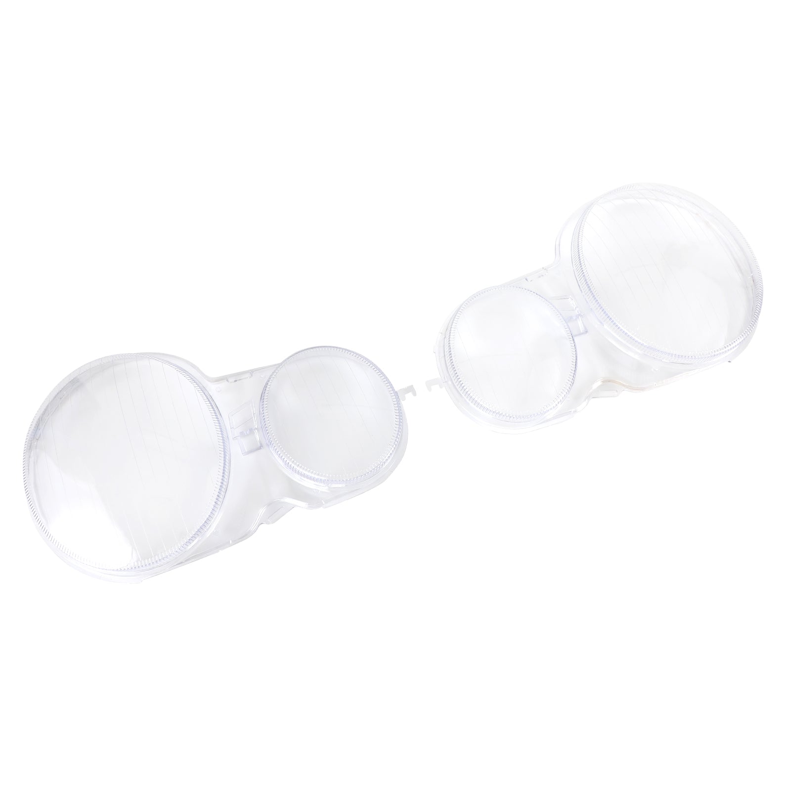 Mercedes E Class W210 1996-2002 Left + Right Headlight Lens Plastic Cover Shell