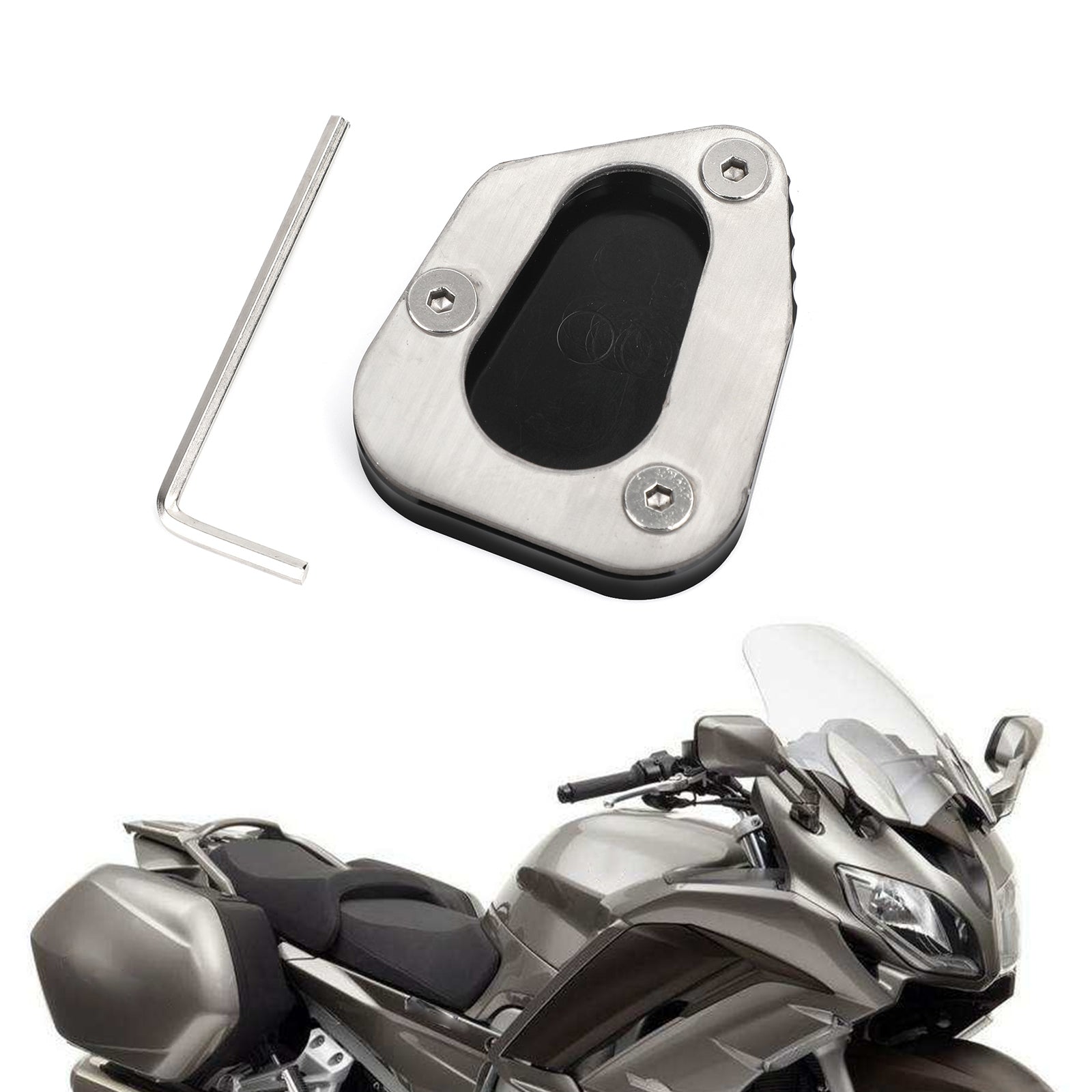 Pata de cabra Sidestand agrandar placa Pad apto para YAMAHA FJR1300 2006-2017 negro genérico