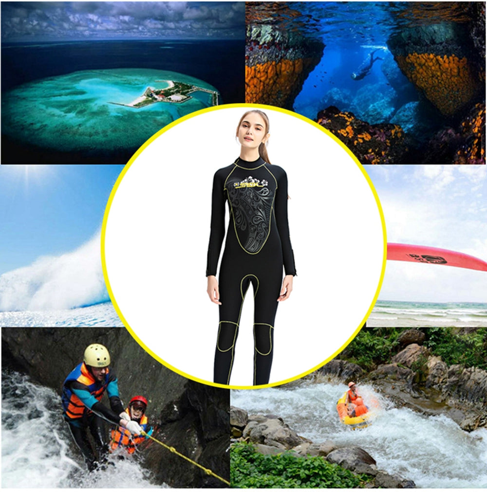 5mm Women Neoprene Wetsuit Surfing Diving Suit Full Body Snorkeling Triathlon