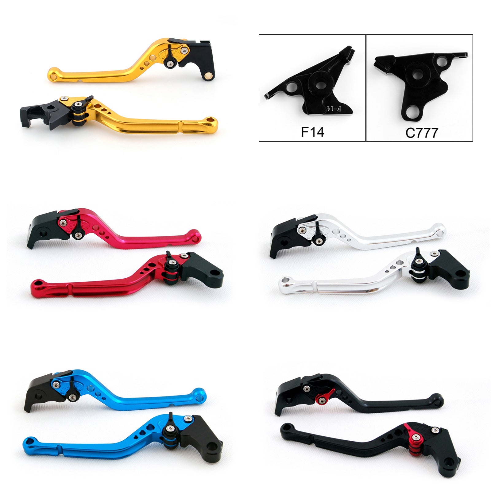 Long Brake Clutch Levers For Yamaha FJR 1300 2003 Buell 1125R 1125CR Black Generic