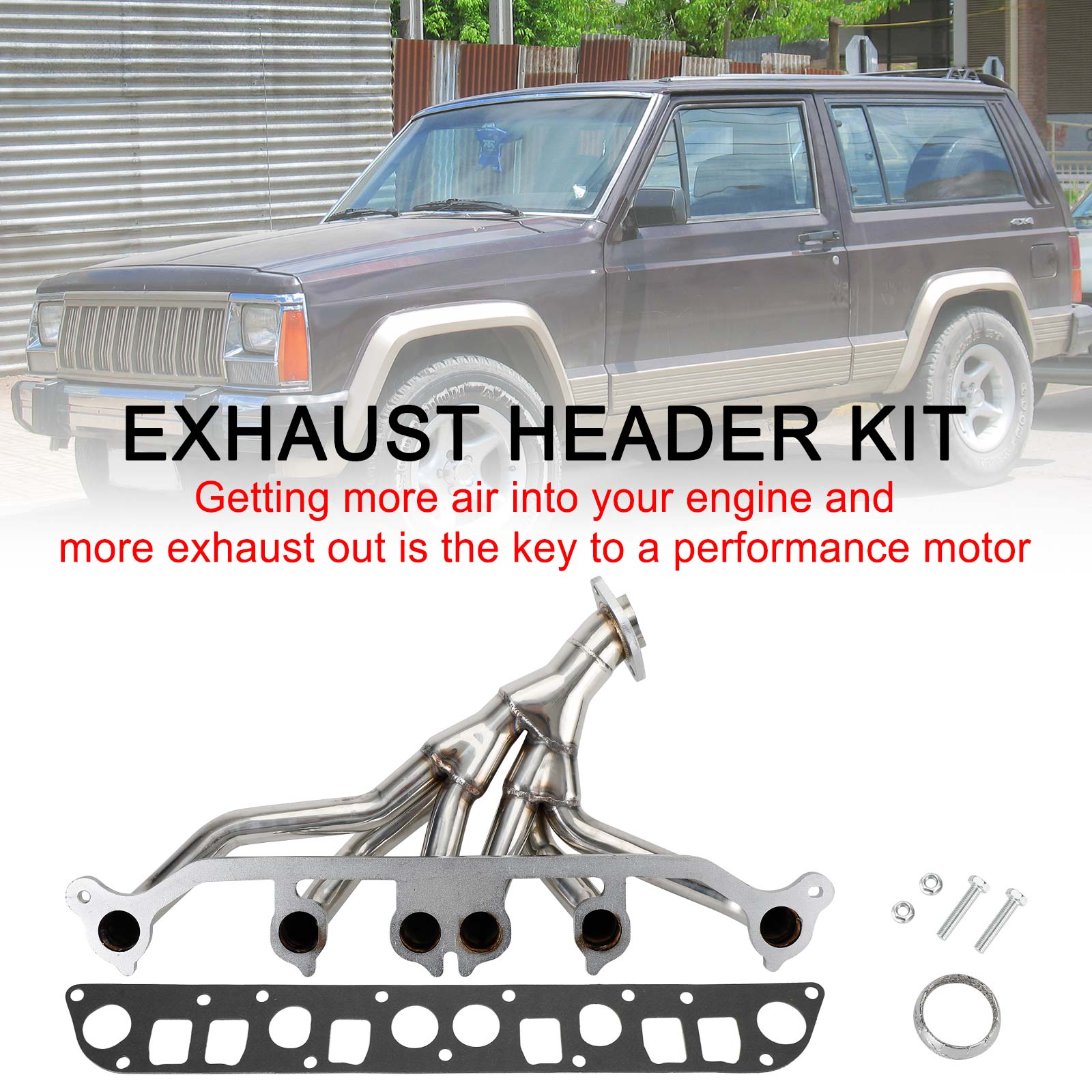 1991-1993 지프 체로키 랭글러 베이스 배기 매니폴드 스테인리스 스틸 674196 662691 4883385K 4883385 16575131