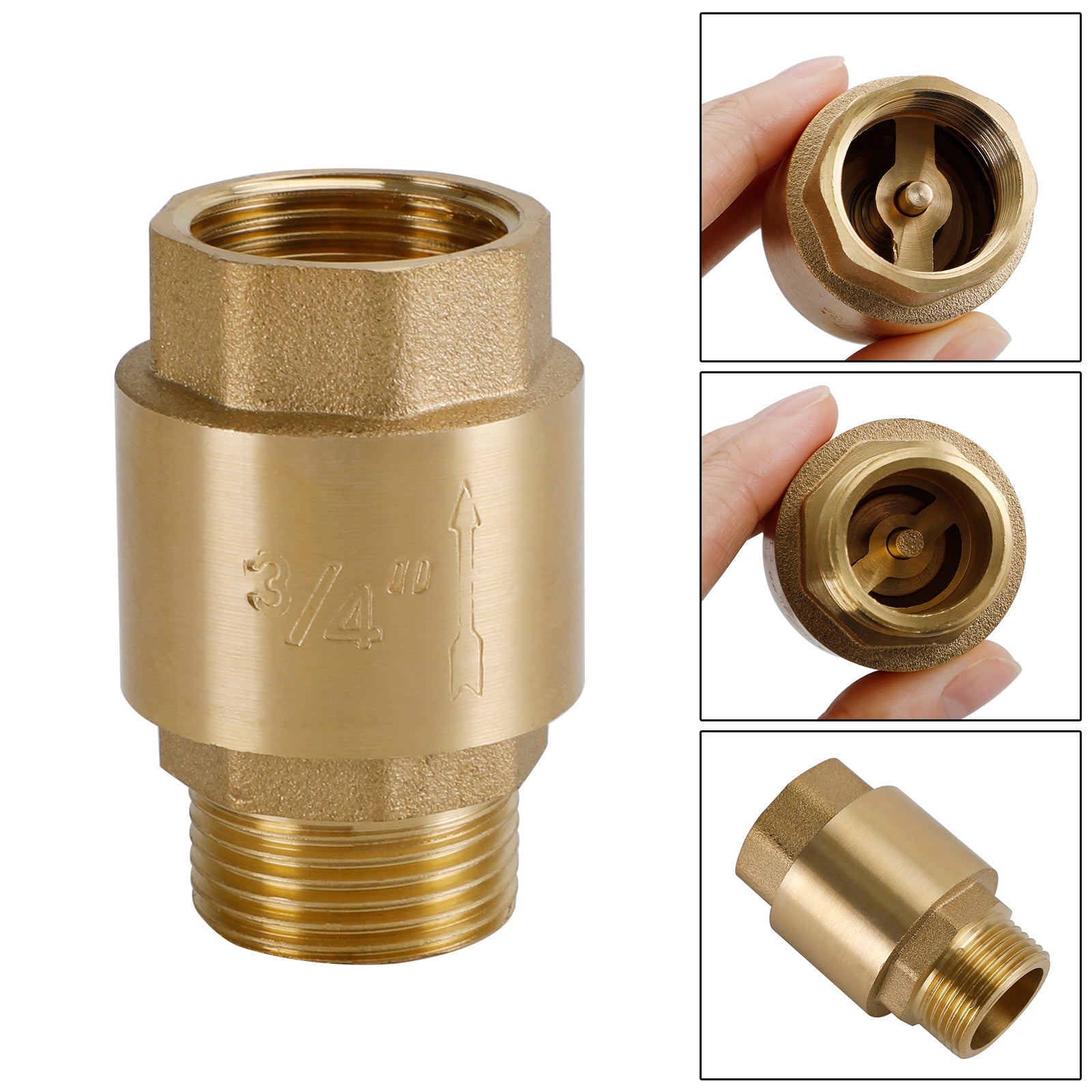 Brass Check Valve G1/2" G3/4" G1" M To F Thread Non-Return Backflow Prevention