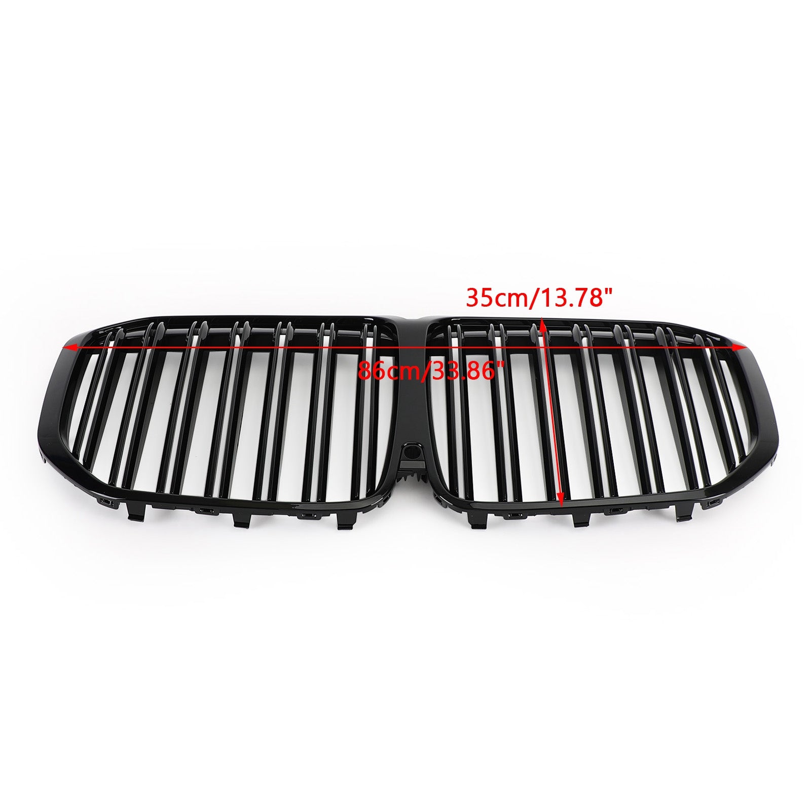 Parrilla de rejilla de riñón negra brillante de doble costilla 51138745730 para BMW X7 G07 2019-2021 genérico