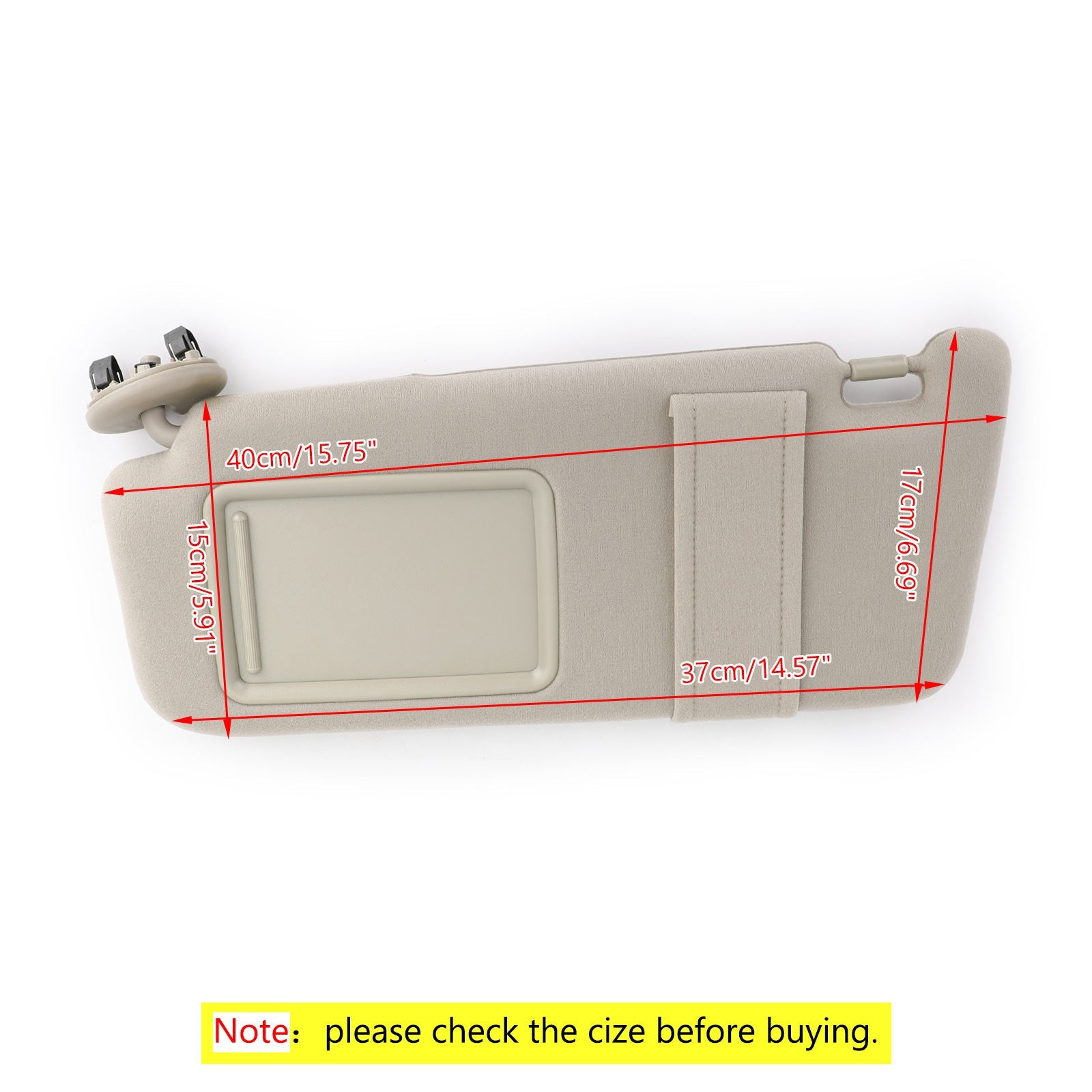 NEW GRAY Sun Visor LEFT Driver For 2007-2011 Toyota Camry WITHOUT Vanity Light Generic