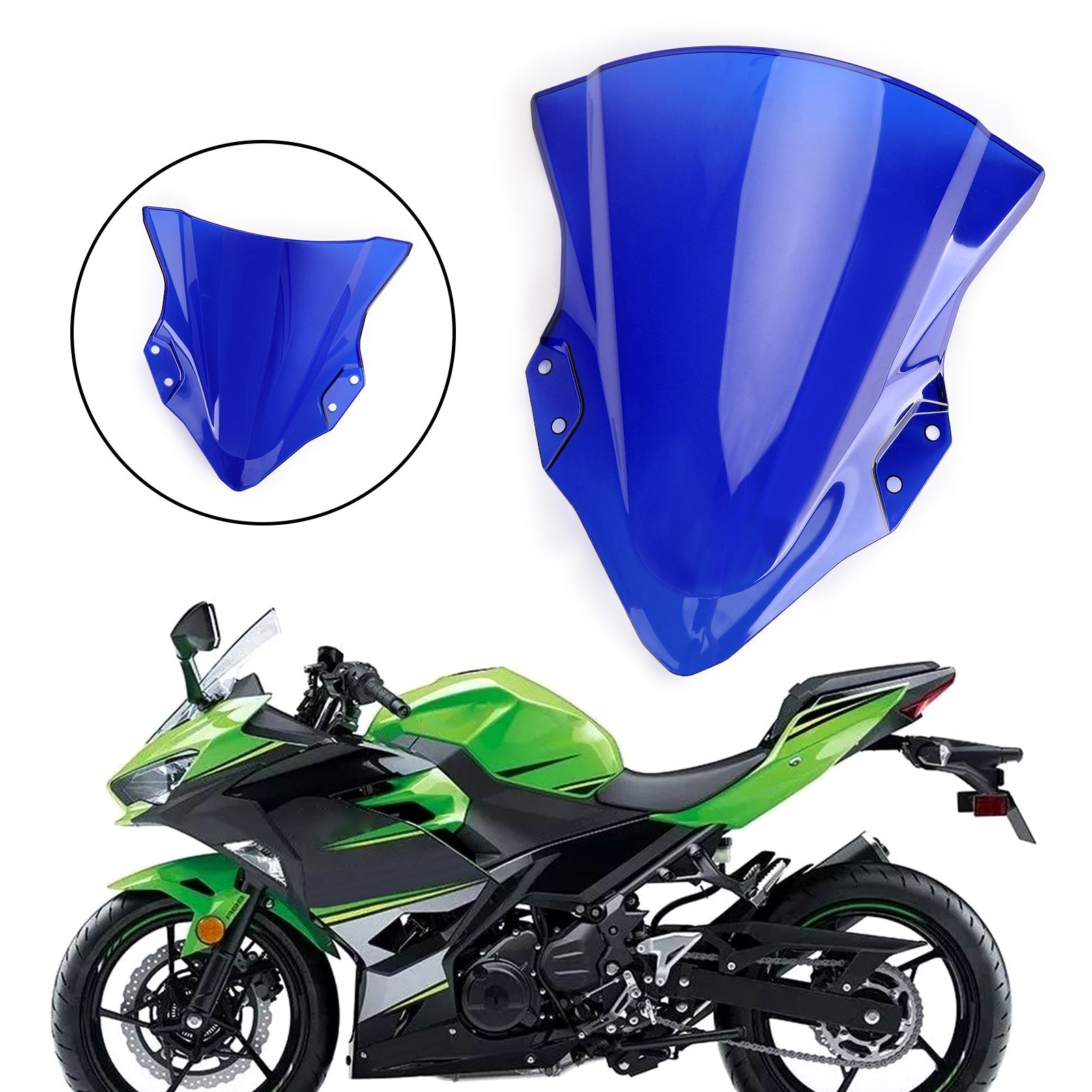ABS Plastic Motorcycle Windshield Windscreen For Kawasaki 2018-2022 Ninja 400 Generic