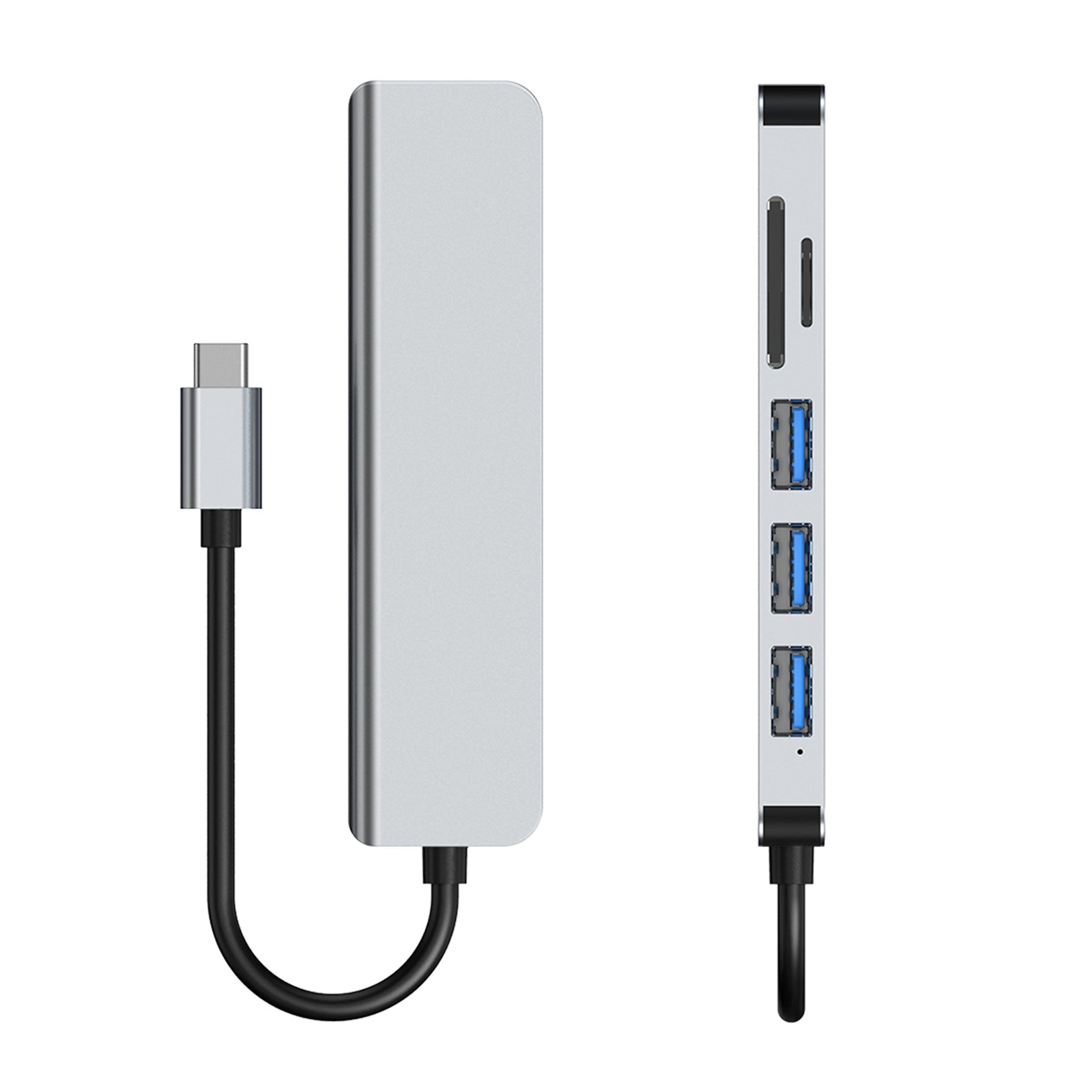 6 en 1 USB-C Tipo C Salida HD 4K USB 3.0 HD Adaptador HUB Base multifunción