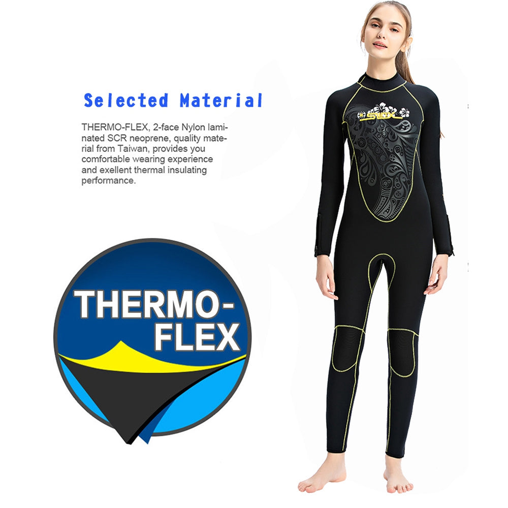 5mm Women Neoprene Wetsuit Surfing Diving Suit Full Body Snorkeling Triathlon