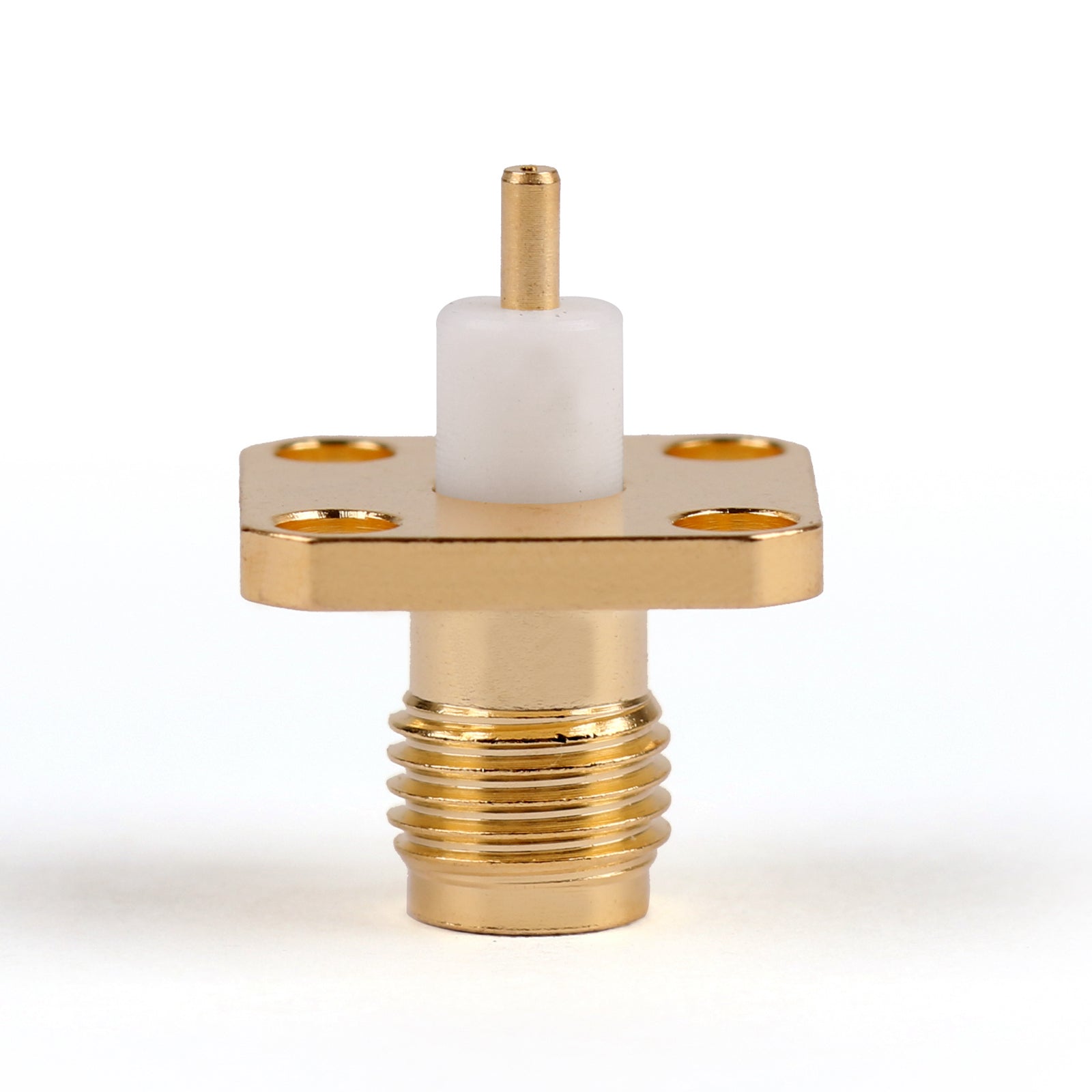 10x RP-SMA Jack Male Pin Panel Mount 4Hole Solder Connector 4mm Dielectric&Sol