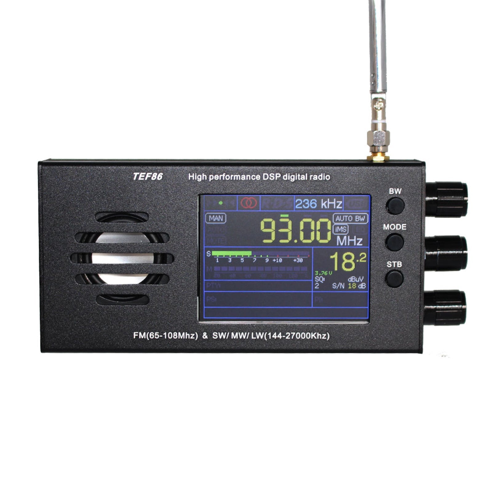 3.2인치 LCD 디스플레이 EF6686 고성능 DSP 디지털 라디오 144-27000KHz SW/MW/LW