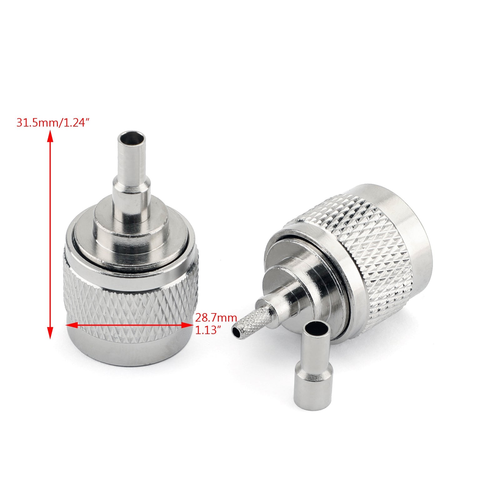 10Pcs Connector N Male Plug Crimp RG174 RG316 LMR100 Cable Straight