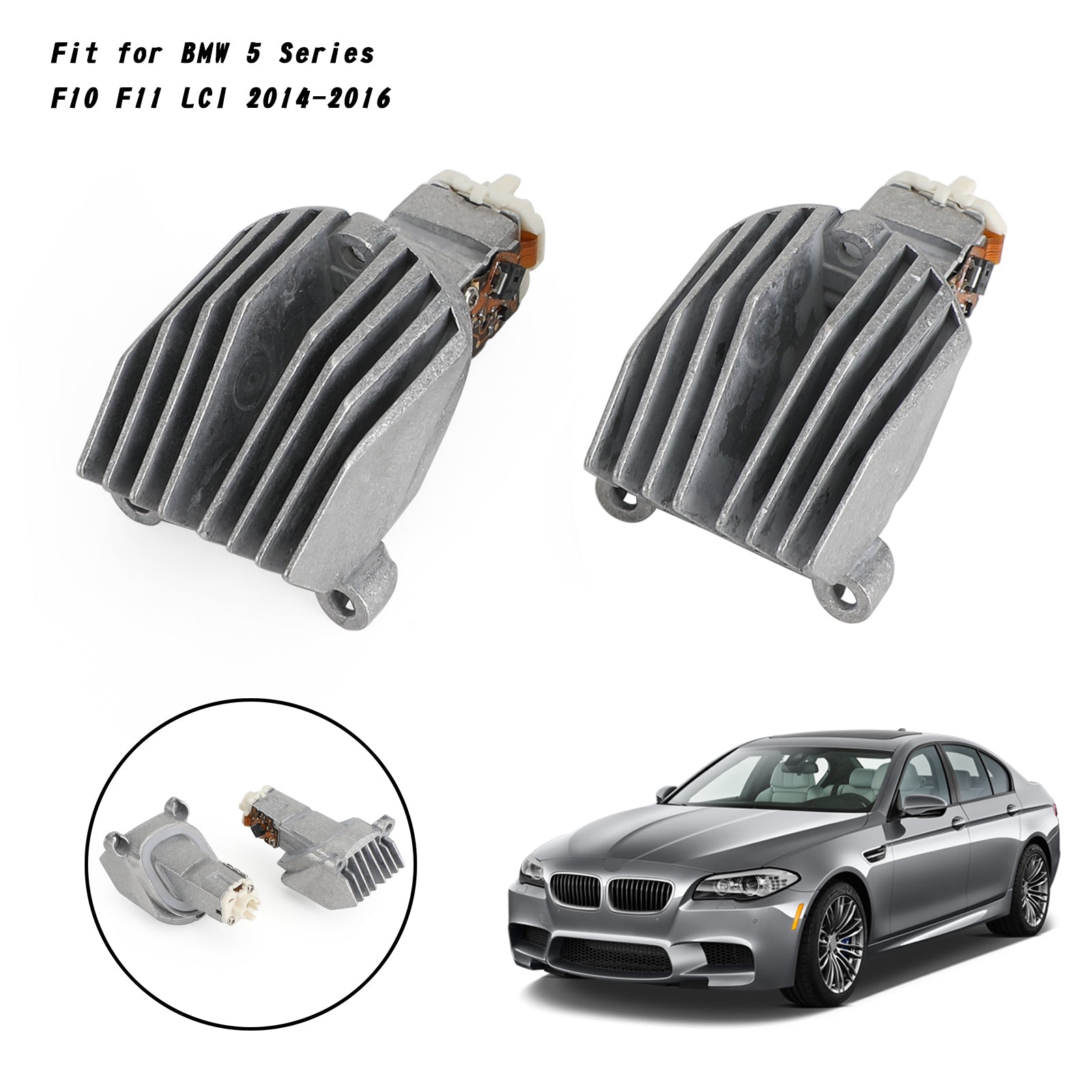 BMW 5 시리즈 F10 F11 LCI 2014-2016 DRL LED 모듈 2개 63117343876