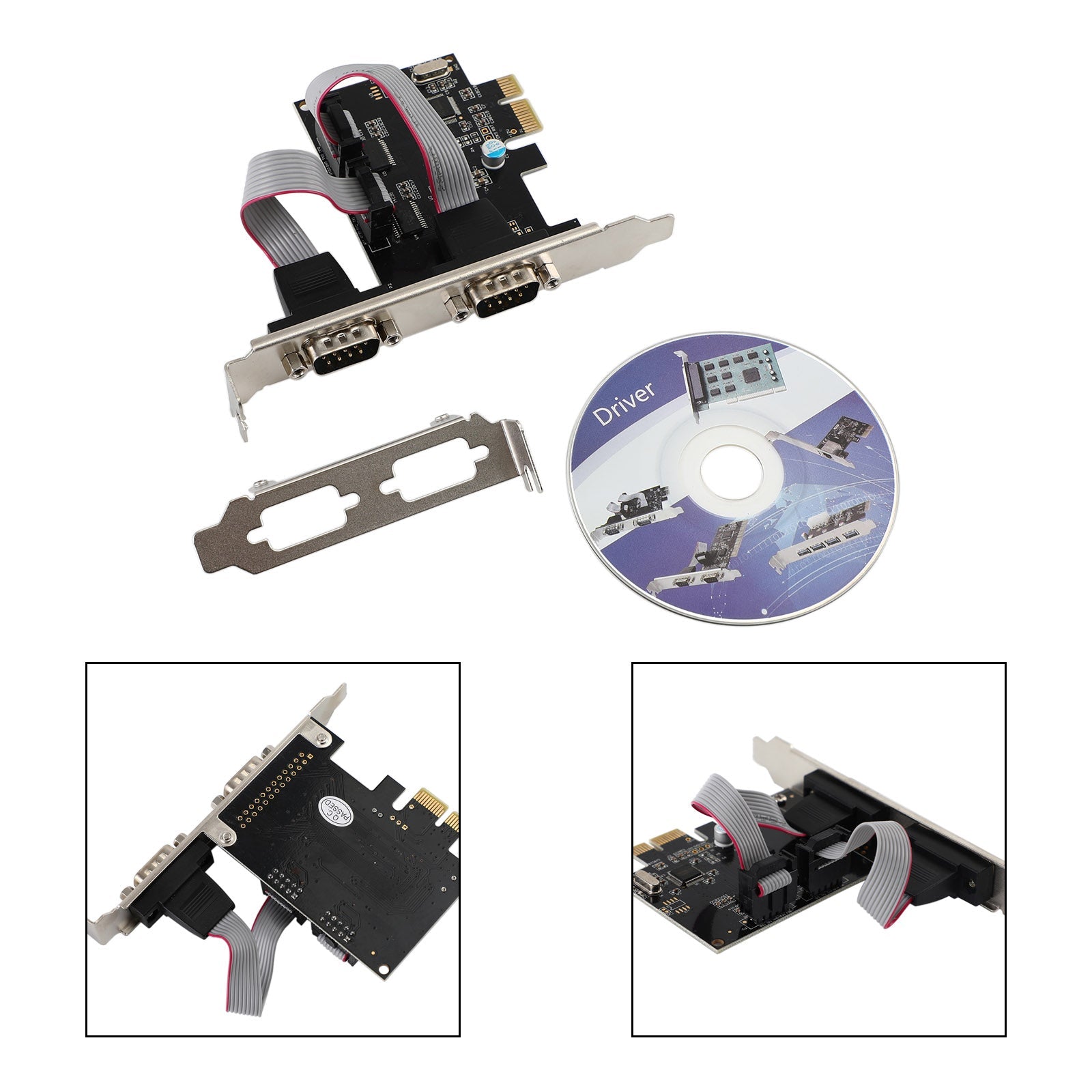 Tarjeta adaptadora de placa extensora PCIE a RS232 Dual Serial WCH382 Chip PCI-Express