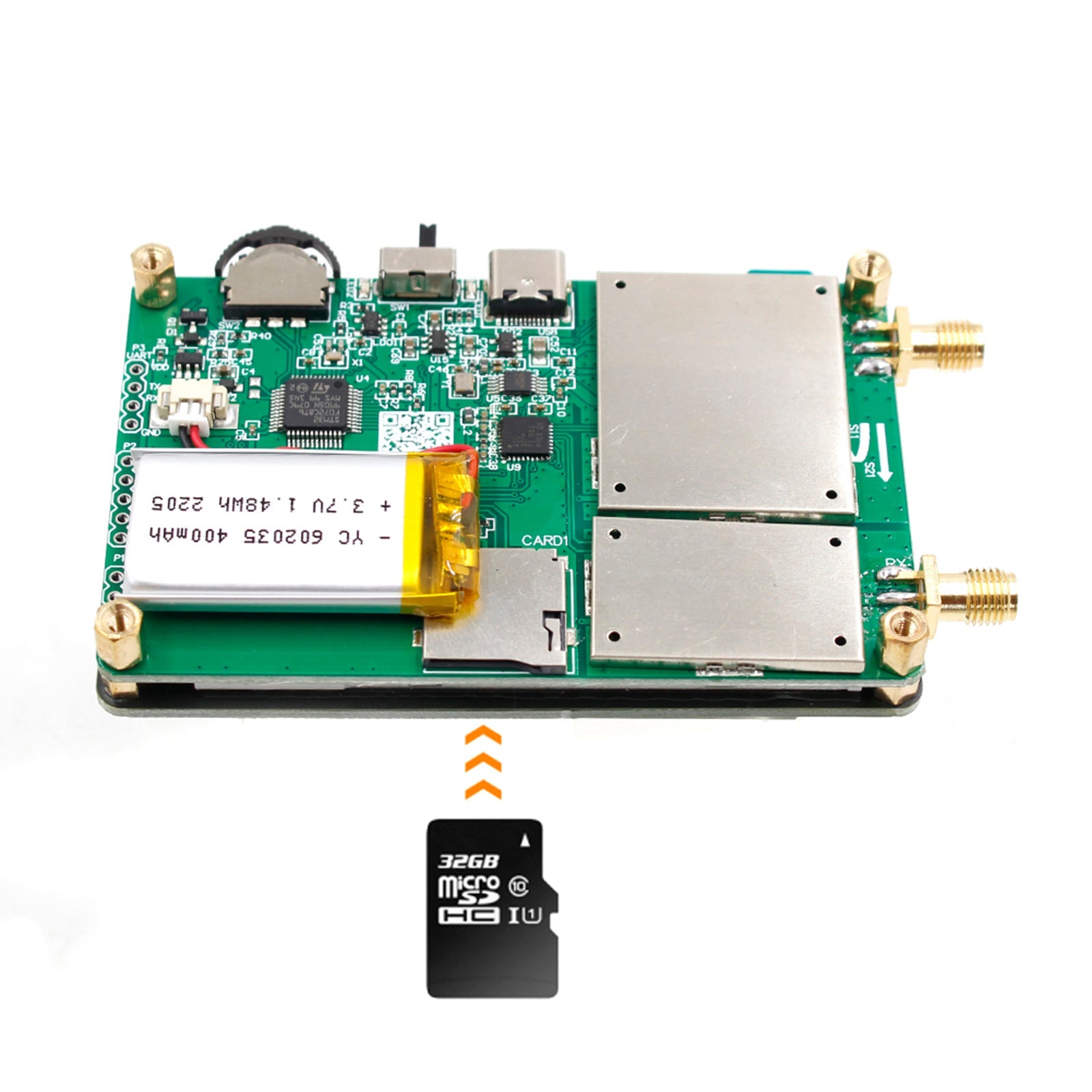 NanoVNA-H 벡터 네트워크 안테나 분석기 MF HF VHF UHF 분석기 (SD 카드 슬롯 포함)