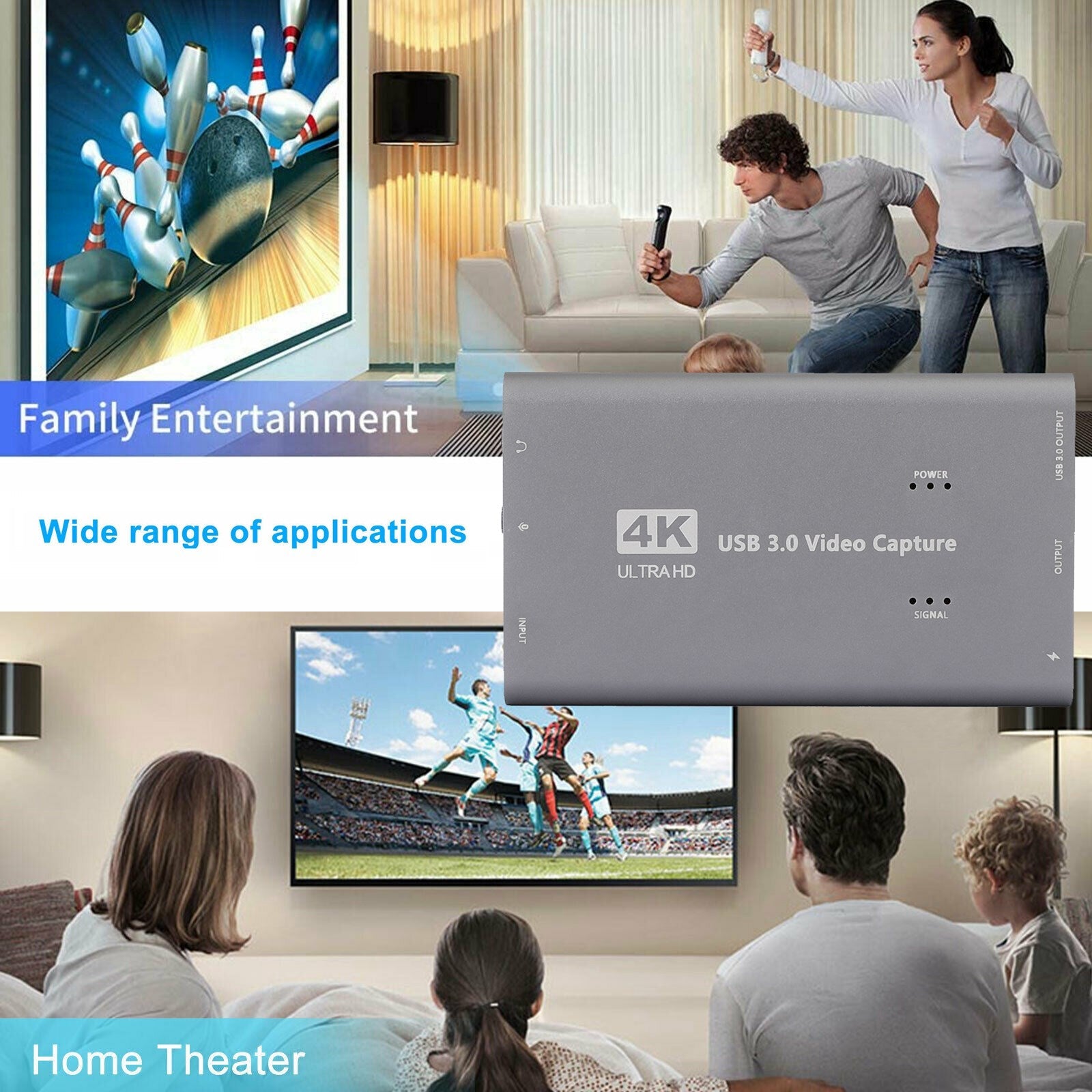 4K 1080p 60fps HD to USB 3.0 Video Capture Card Game Live Recorder Plug And Play