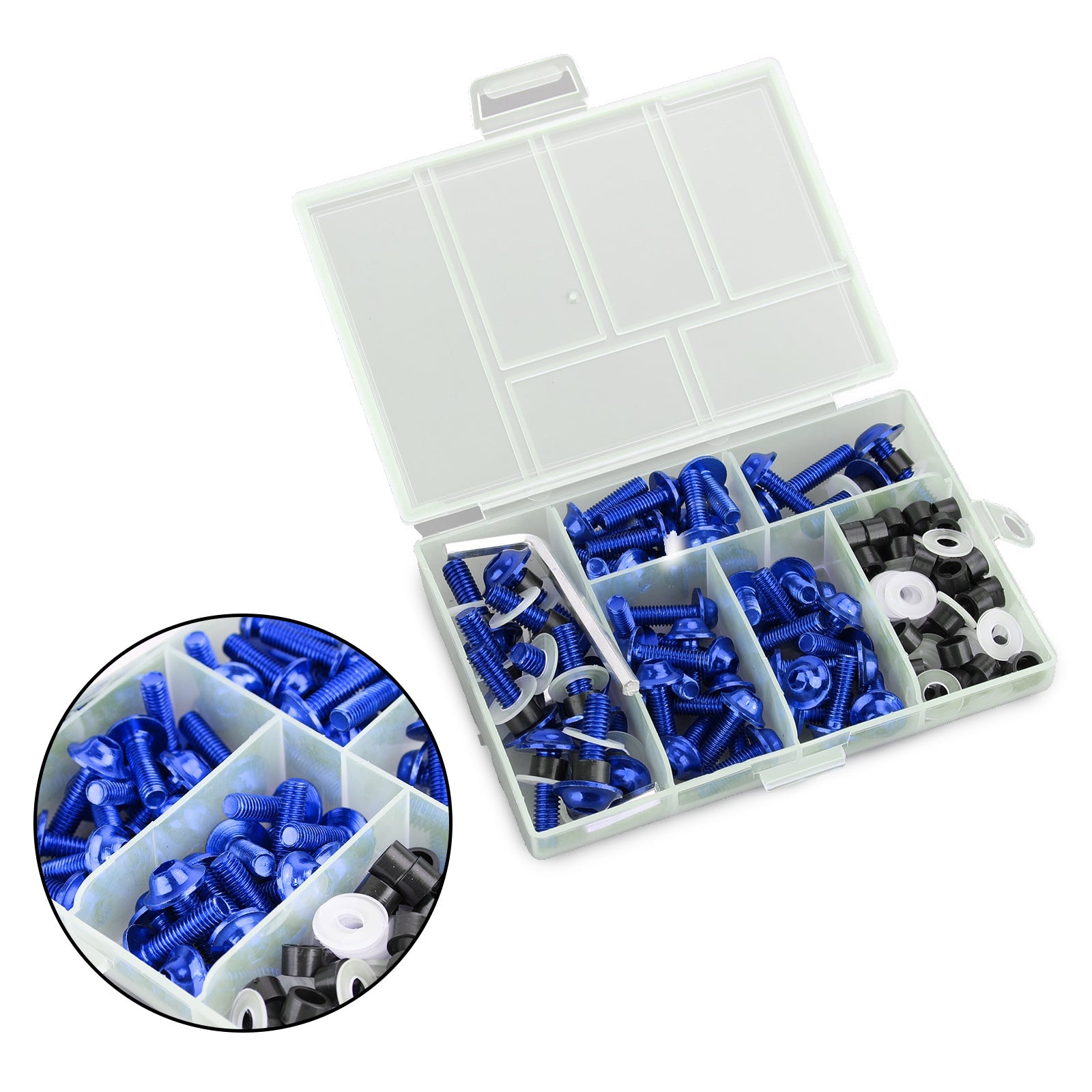 158pcs Motorbike Blue Fastener Clip Screw Kit Windscreen Fairing Bolt Universal Generic