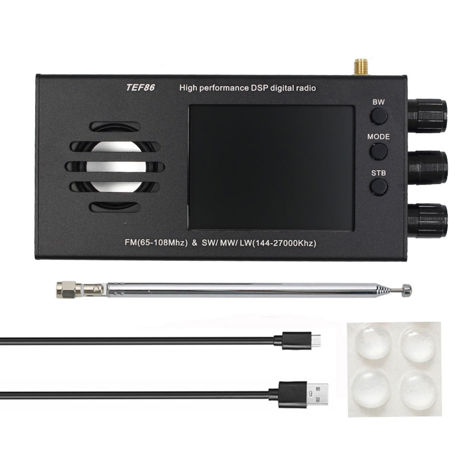 3.2인치 LCD 디스플레이 EF6686 고성능 DSP 디지털 라디오 144-27000KHz SW/MW/LW