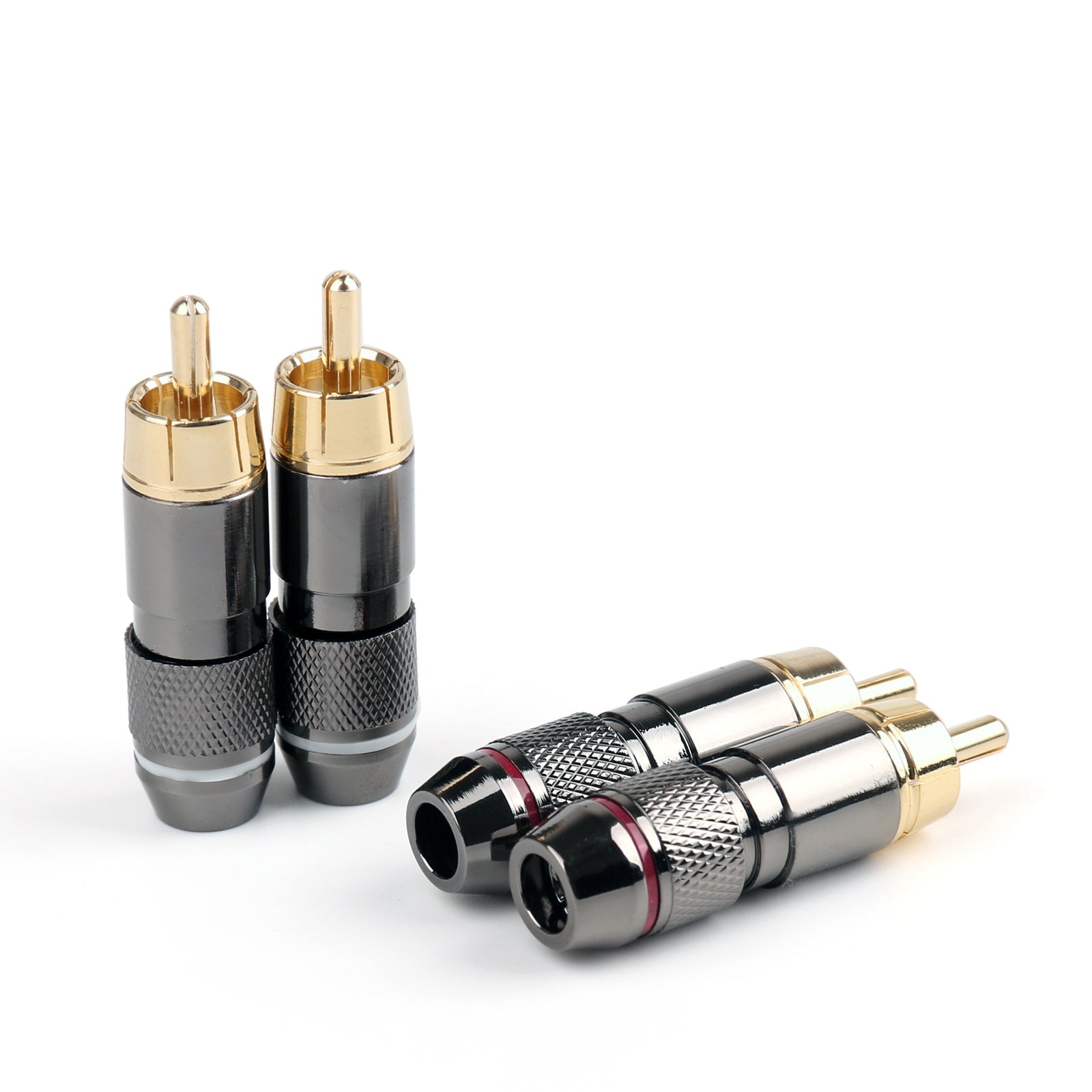 12 Pcs Copper RCA Plug Gold Plated Audio Video Adapter Connectors Soldering