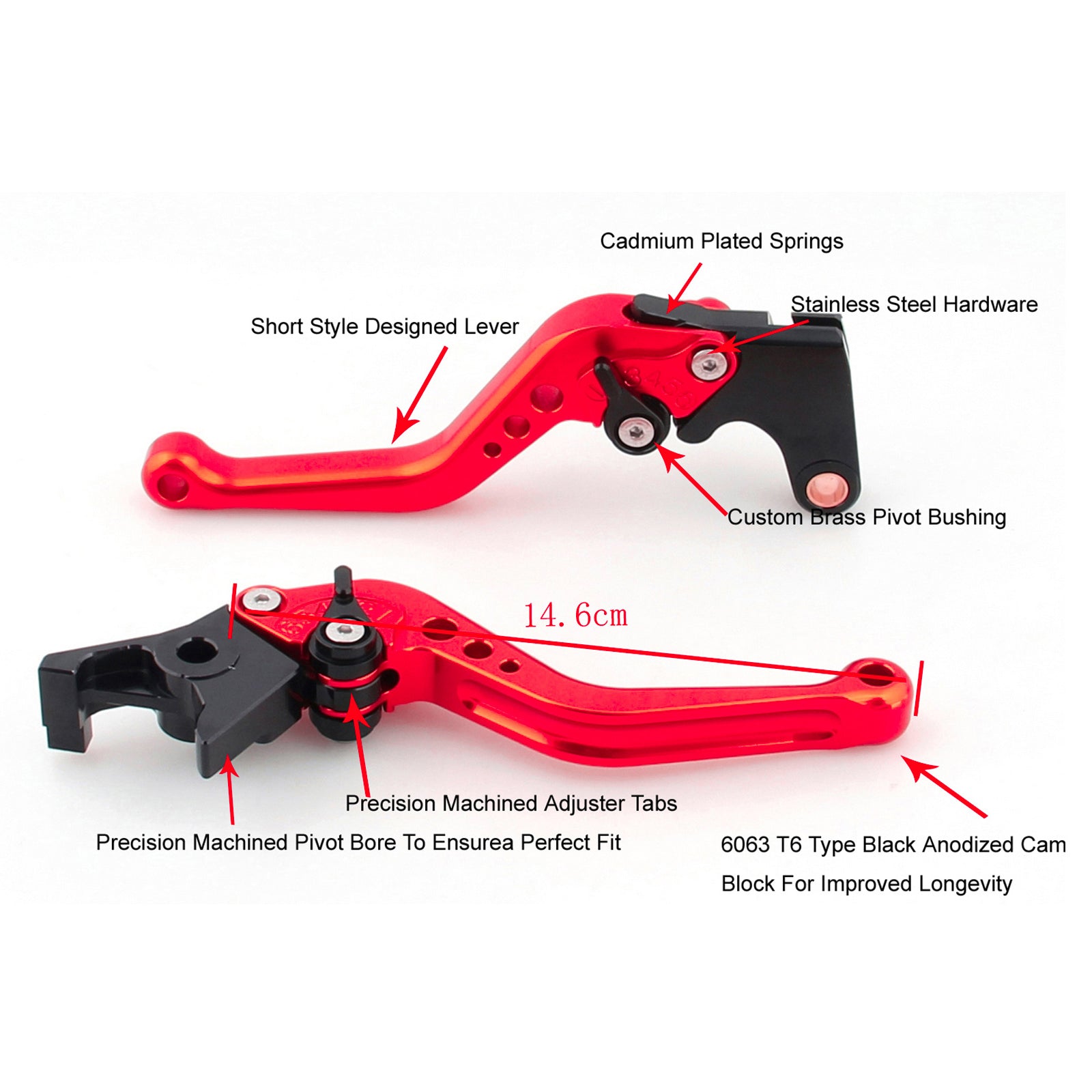 Motorcycle Short Clutch Brake Lever fit for VESPA GTS 300 Super Generic