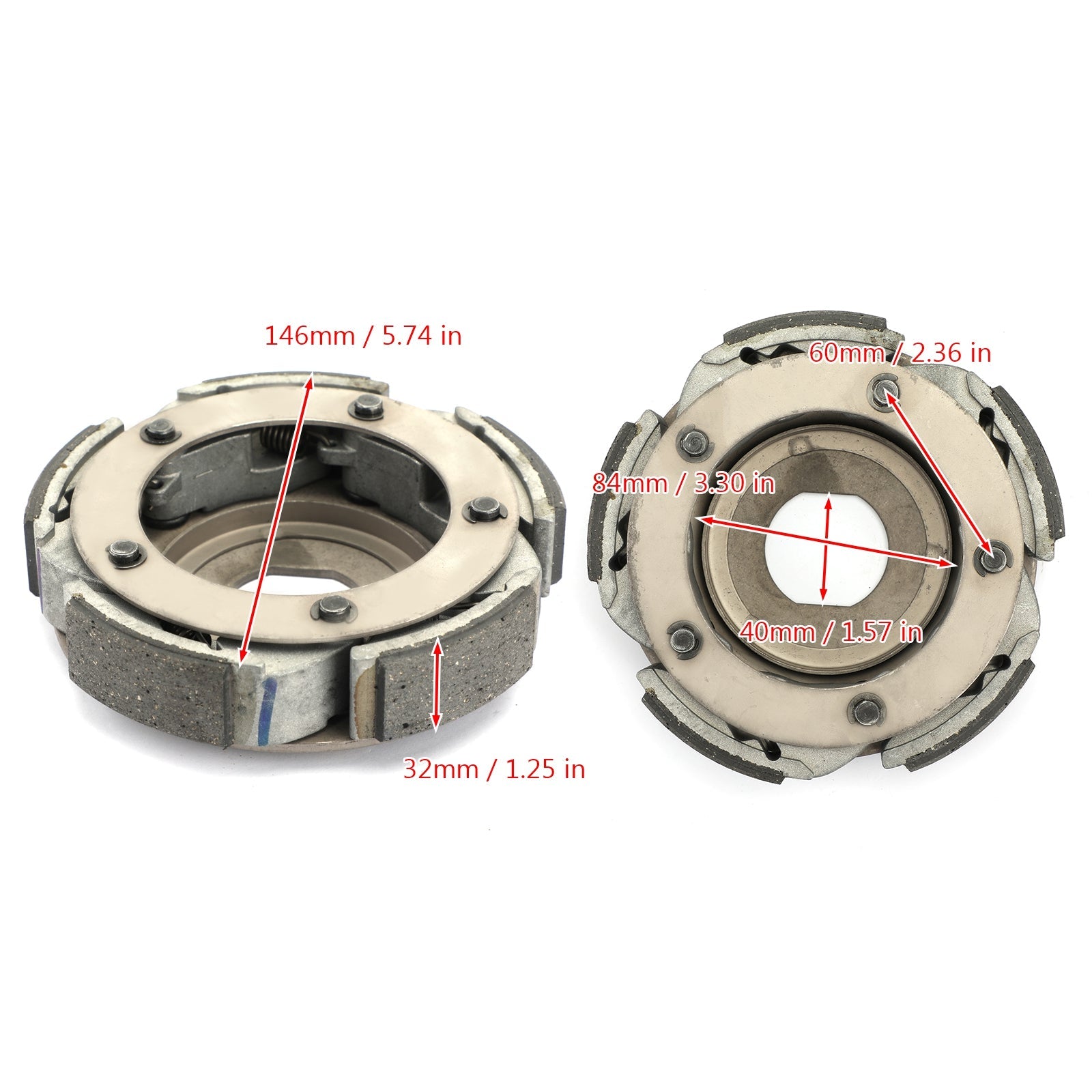 스즈키 버그만 AN400 AN400S 99-06 제네릭용 클러치 슈즈 웨이트 세트 및 스프링 전체