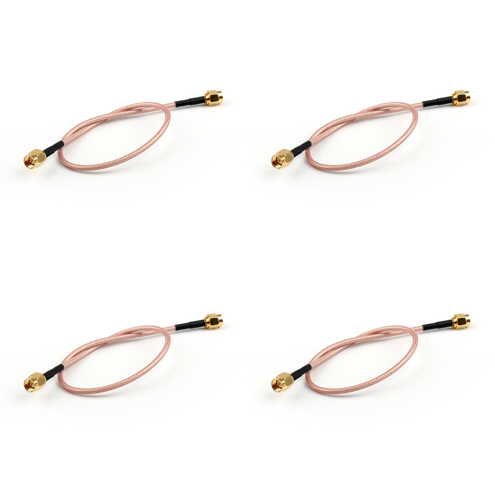 4Pcs 30cm RG316-D Double SMA Male Plug to SMA Male Shield Jumper Pigtail Cable 12in