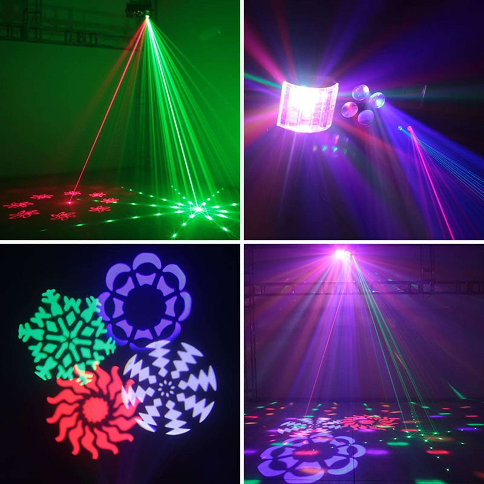 4In1 80W RGBW Pattern Strobe Lights LED DMX DJ Disco Party Stage Light + Remote