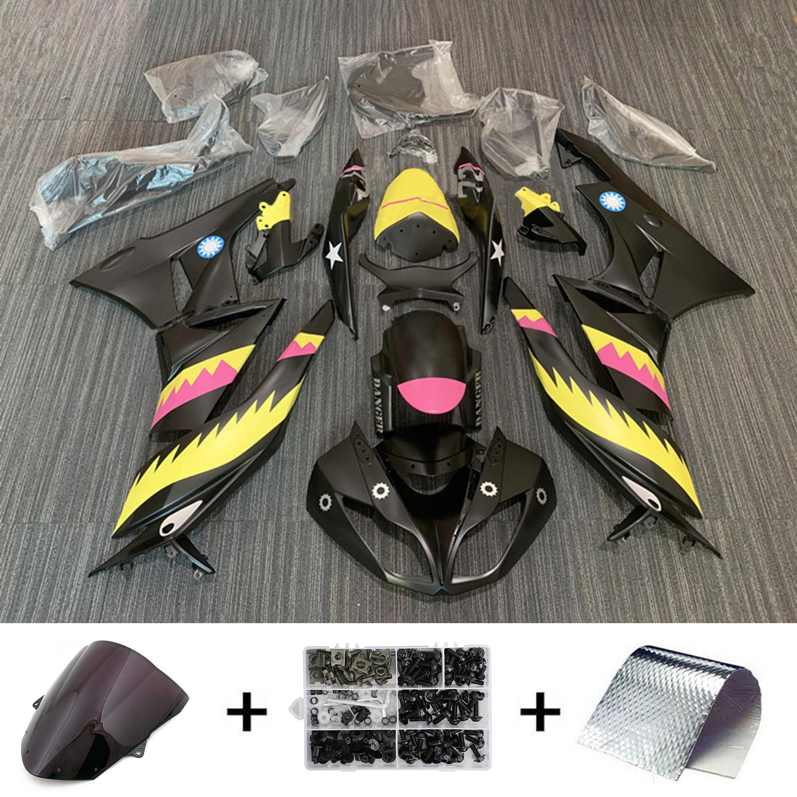 Kawasaki ZX6R 636 2009-2012 Fairing Kit Bodywork Plastic ABS