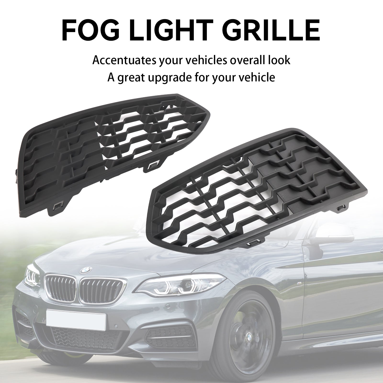 BMW F22 F23 2012-2017 2PCS Front Bumper M Fog Light Grilles Grill