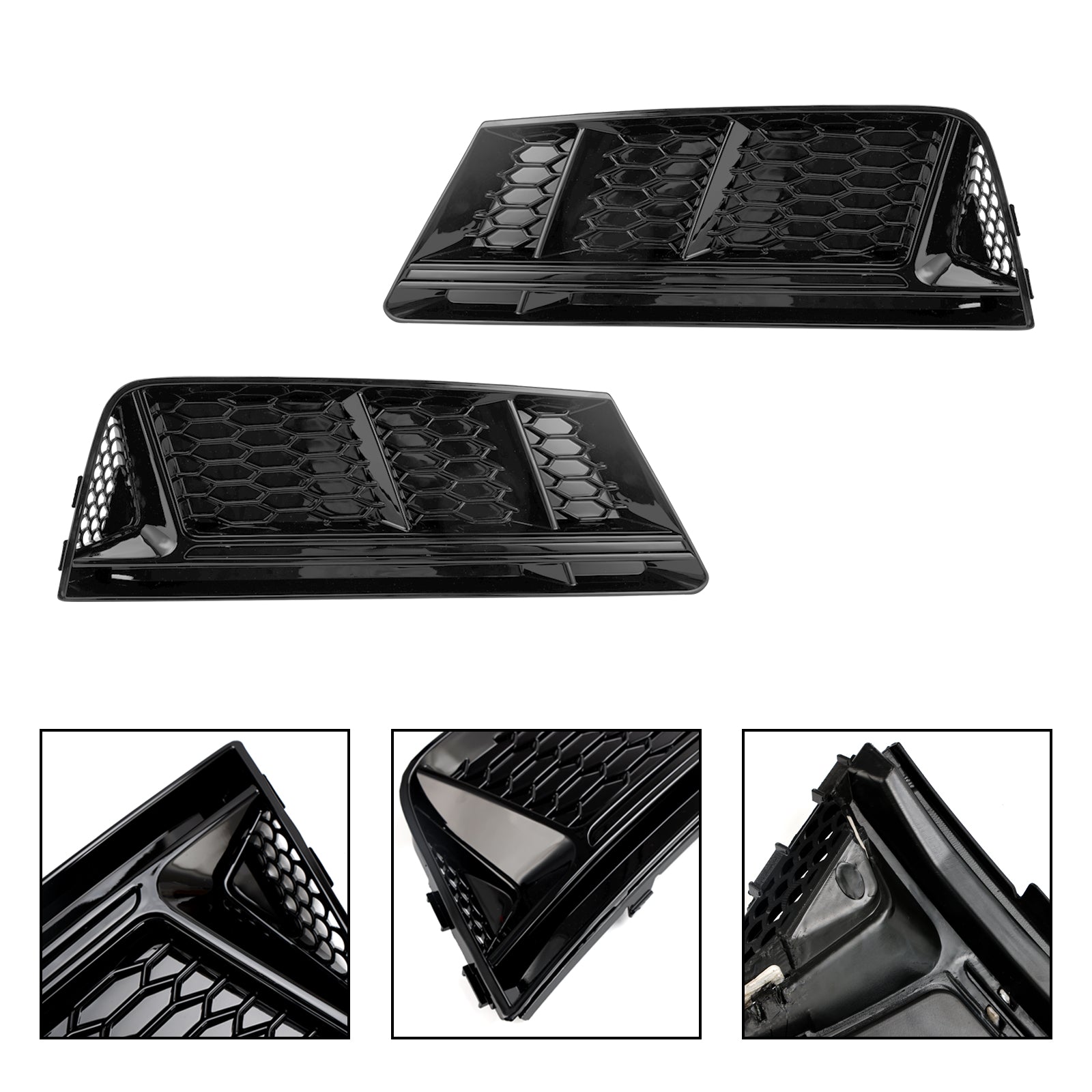 AUDI A4 B9 2016-2018 Front Fog Light Grill Lower Bumper Grille Chrome