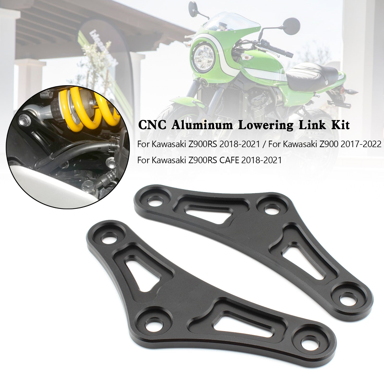 2018-2024 Kawasaki Z900RS / 2017-2024 Z900 30mm CNC Aluminum Lowering Link Kit